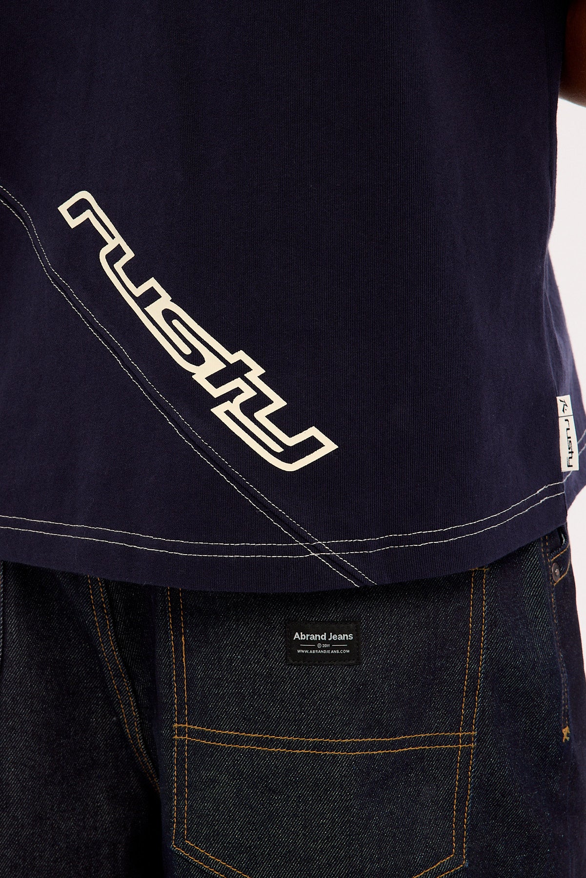 Rusty Pablo Cropped Heavy Tee Navy - Image 6