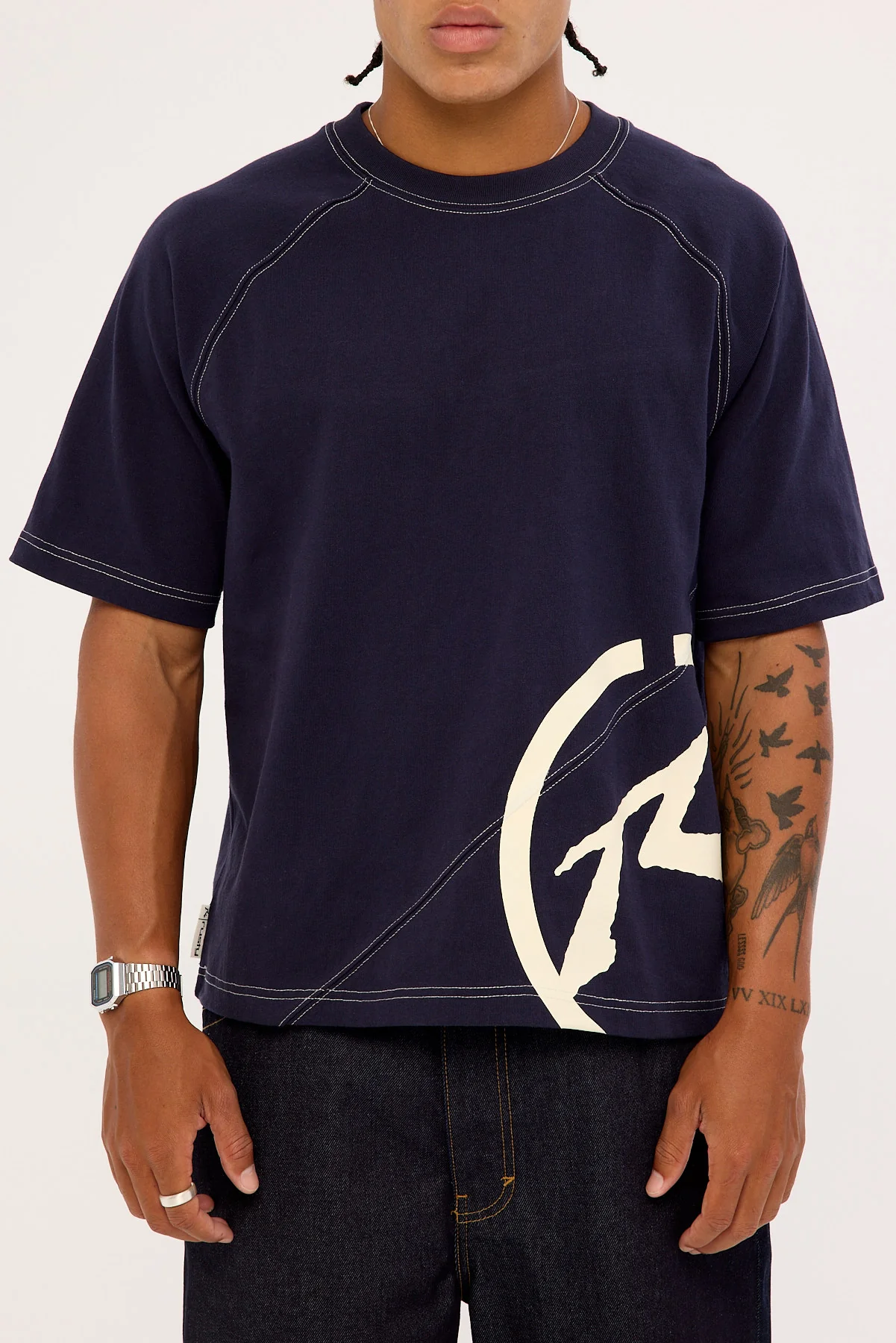 Rusty Pablo Cropped Heavy Tee Navy - Image 7