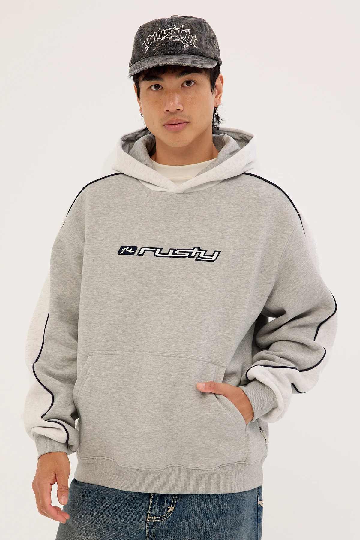 Rusty Panela Anderson 2.0 Hooded Fleece Grey Marle