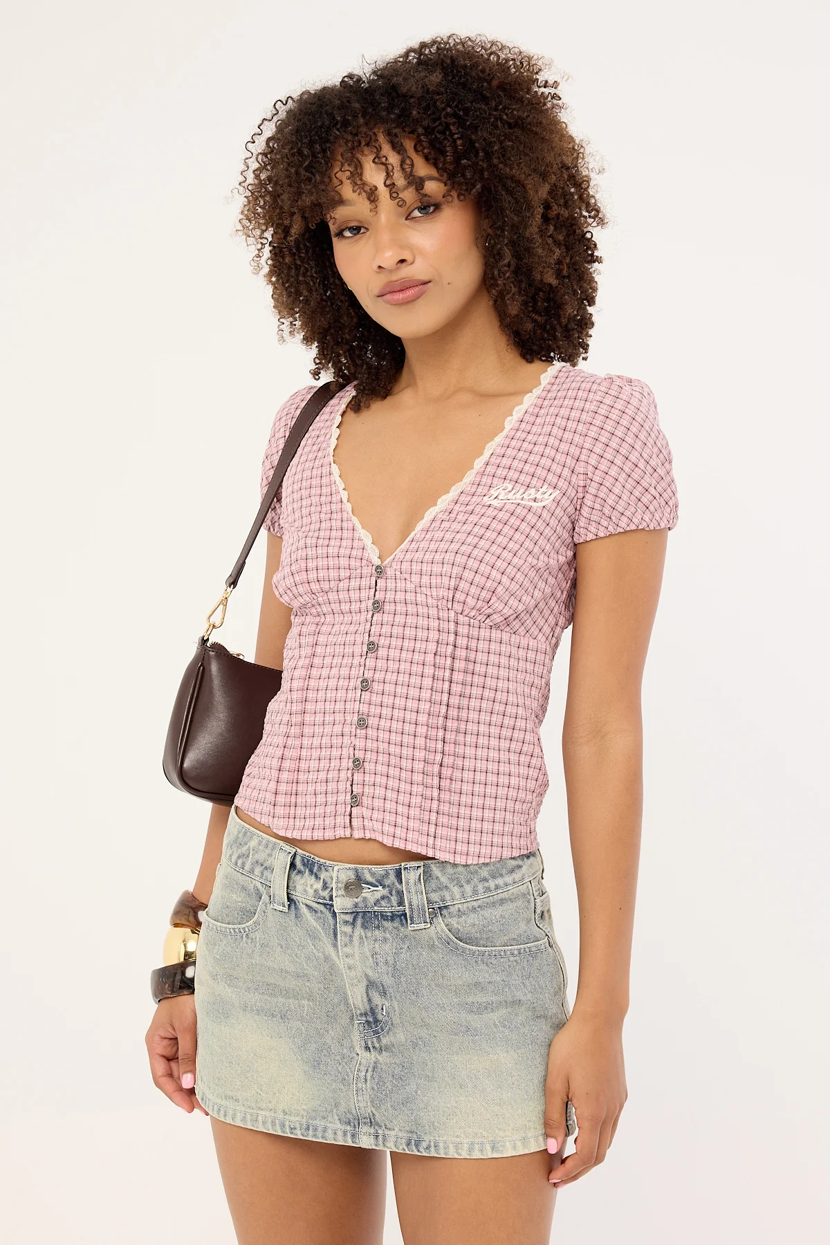 Rusty Peggy Sue Button Down Blouse Pink A Boo - Image 3