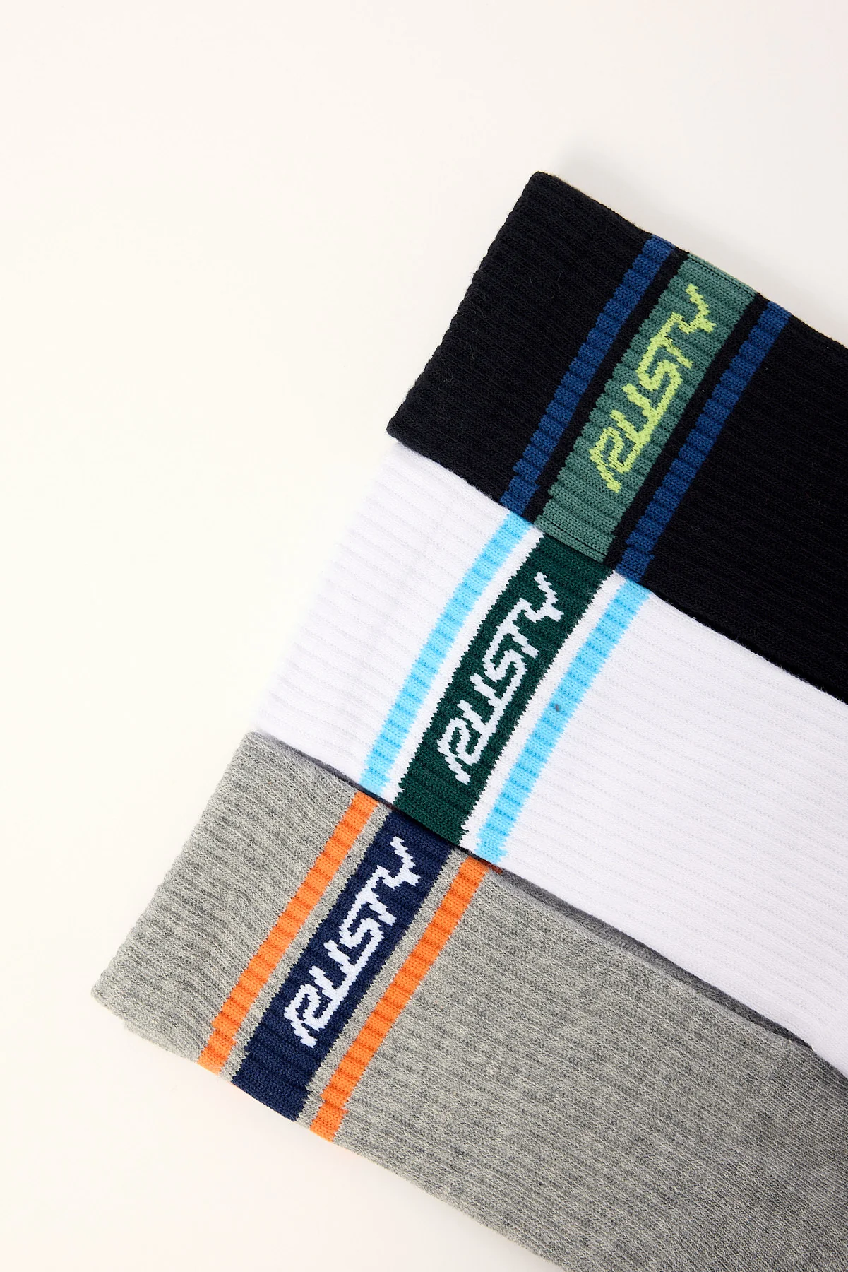 Rusty Pit Crew Mid Calf 3-Sock Pack Multi - Image 2