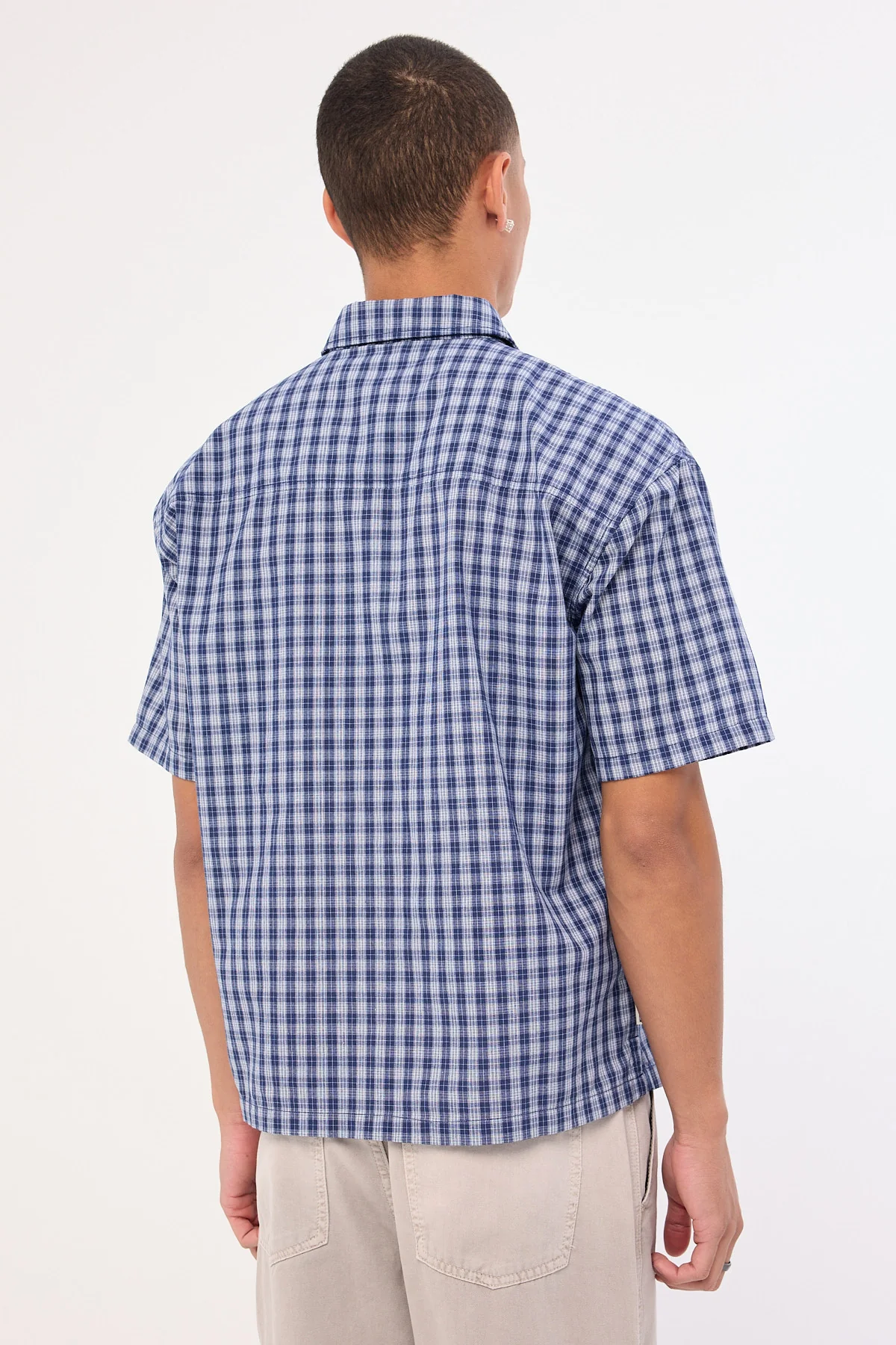 Rusty Plaid 182 Short Sleeve Shirt Dark Blue - Image 6