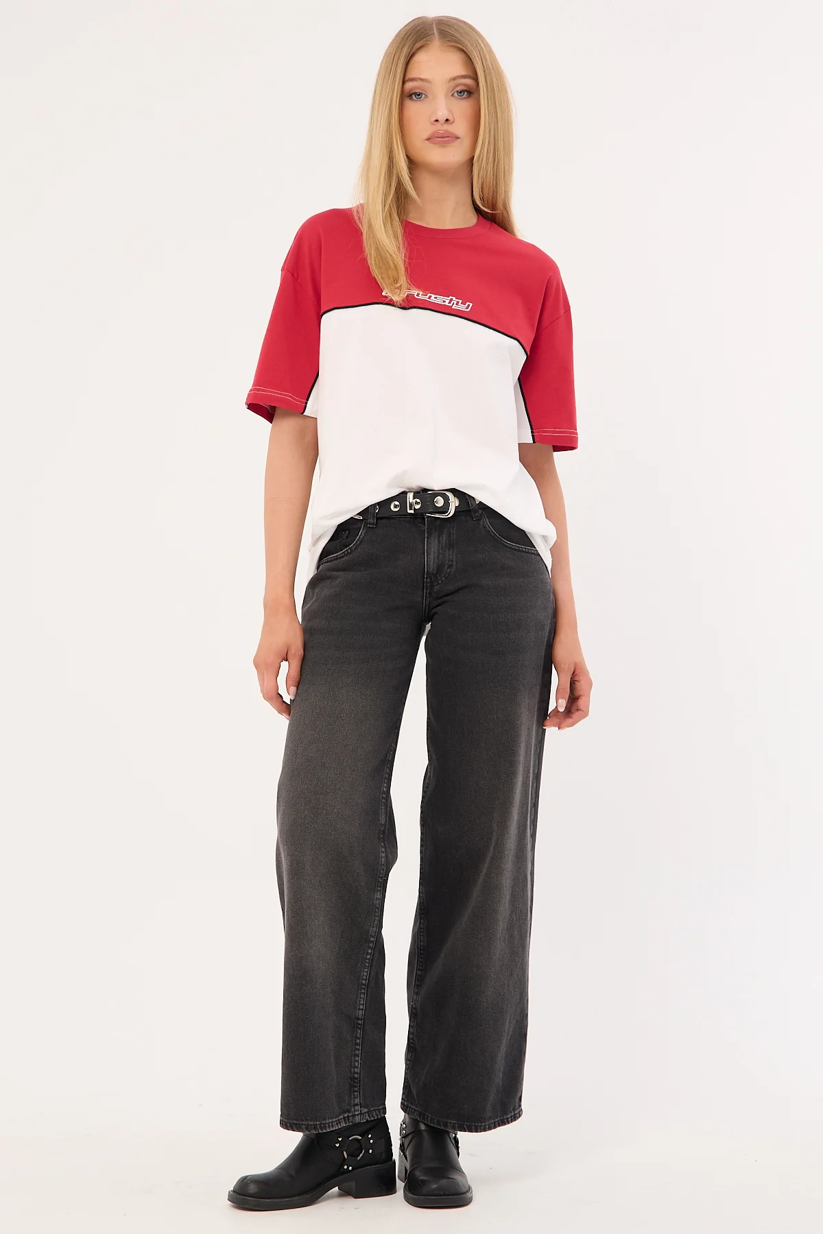 Rusty Polar Popped Oversize Tee White/Washed Red - Image 2