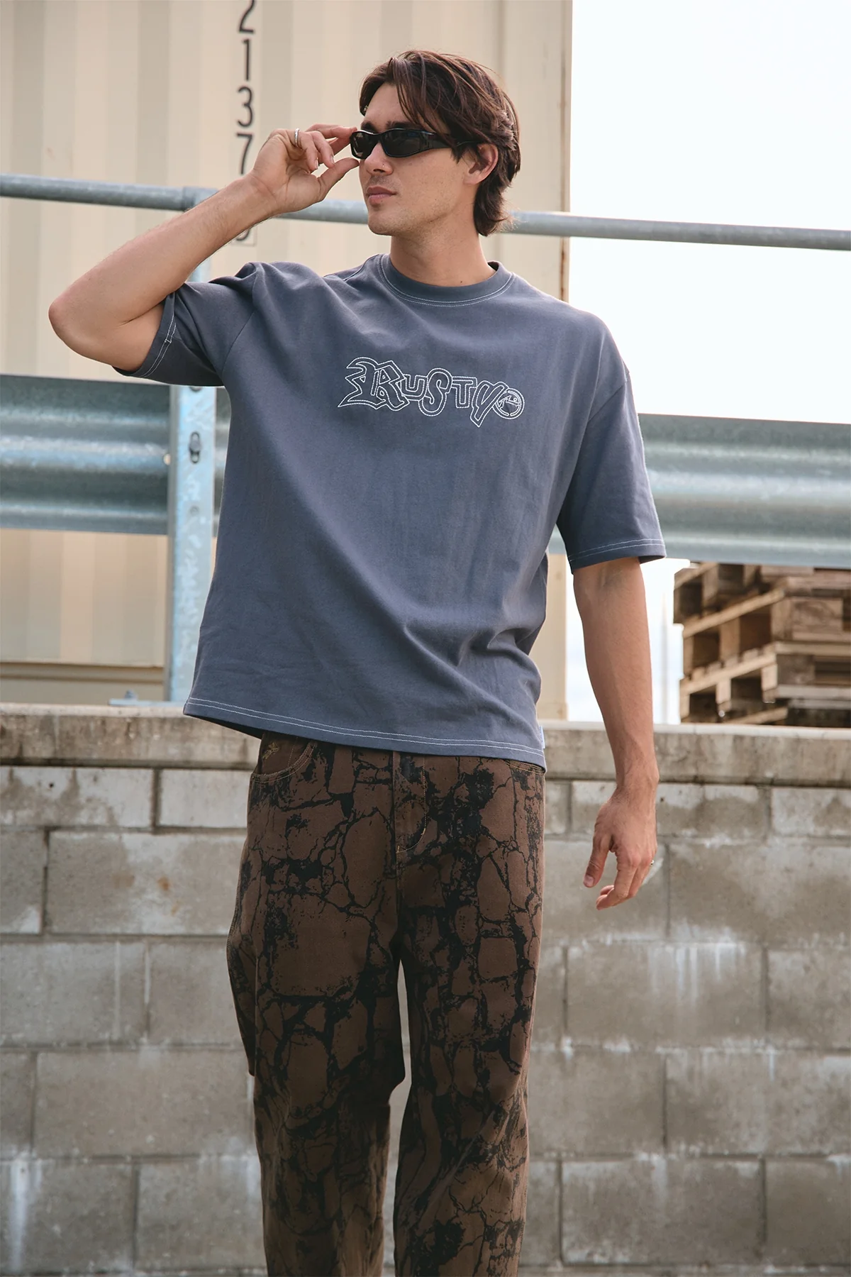 Rusty Ransom Script Short Sleeve Heavy Tee Steele