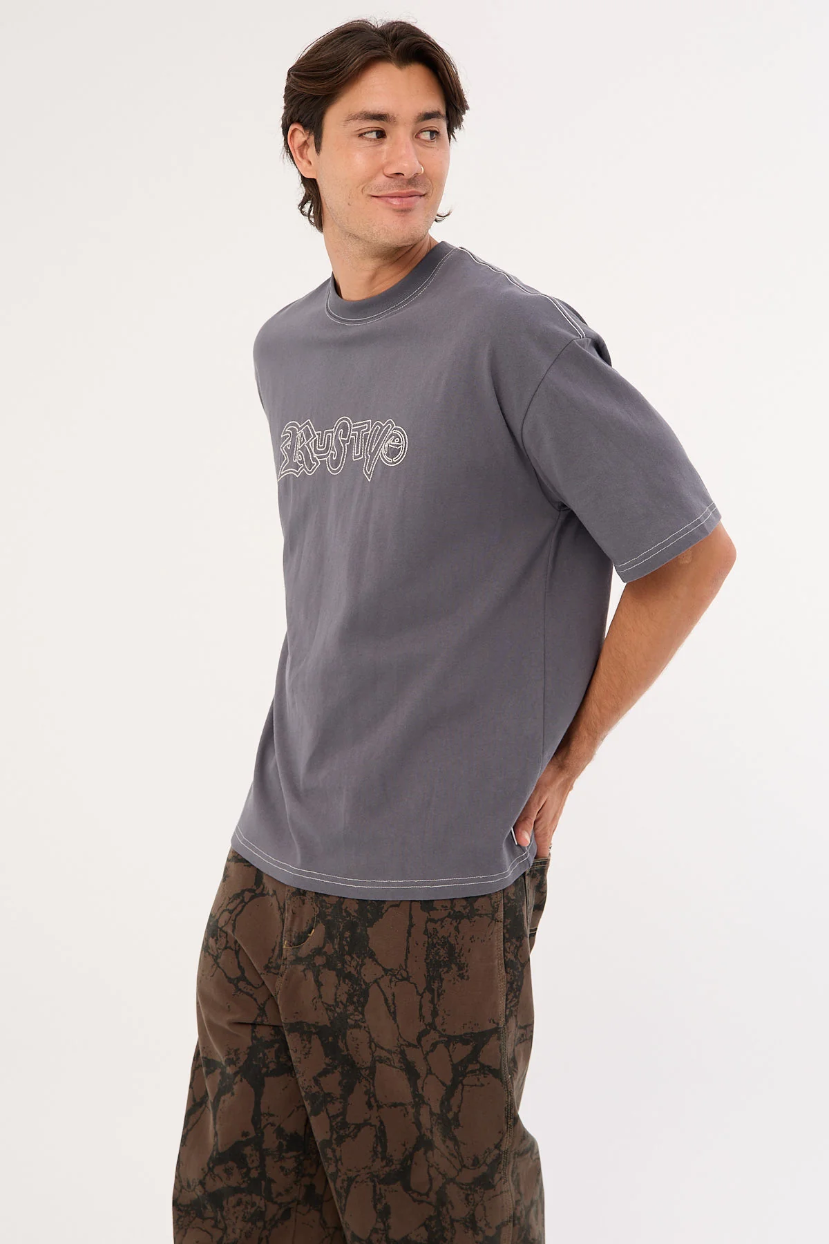 Rusty Ransom Script Short Sleeve Heavy Tee Steele - Image 4