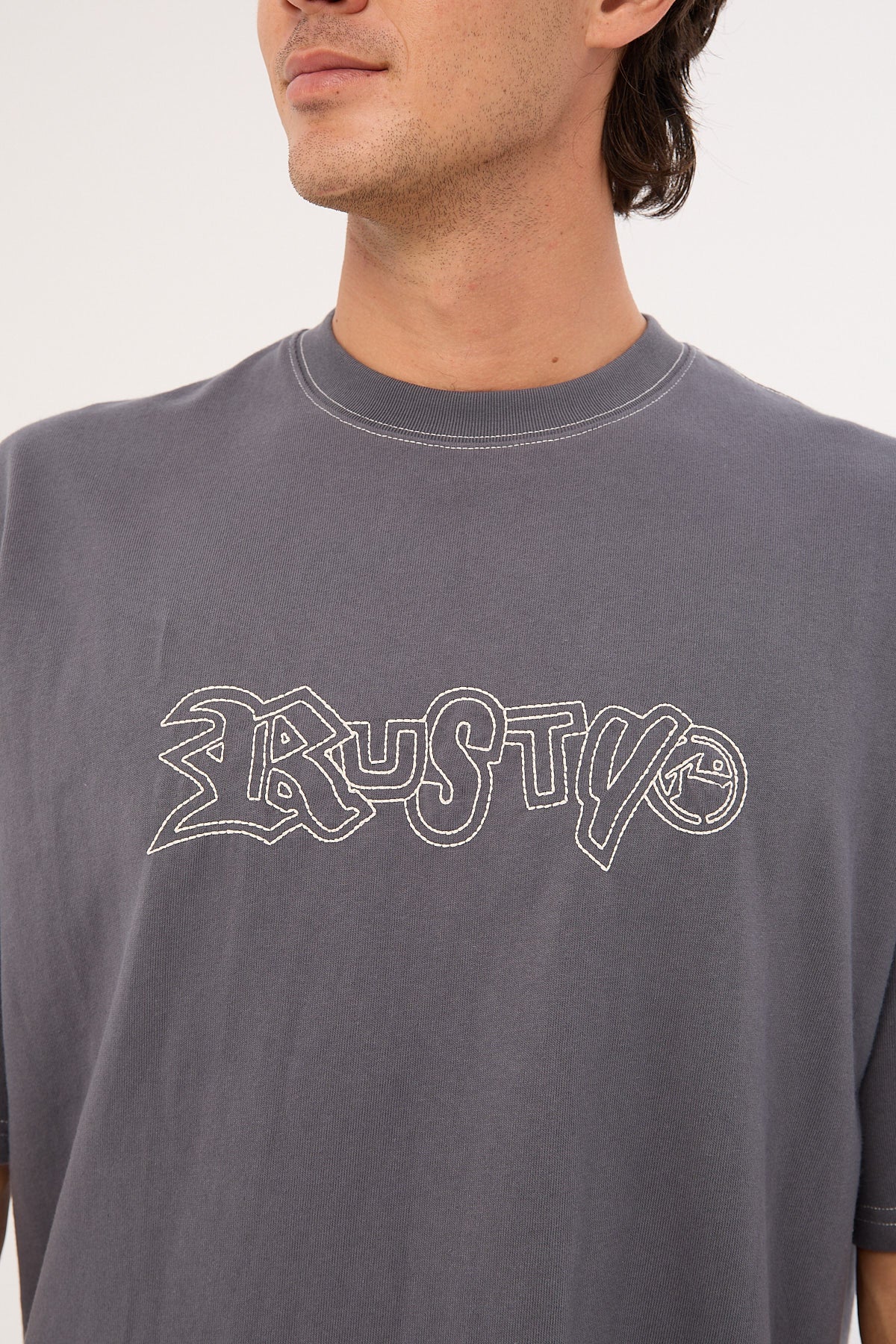 Rusty Ransom Script Short Sleeve Heavy Tee Steele - Image 6