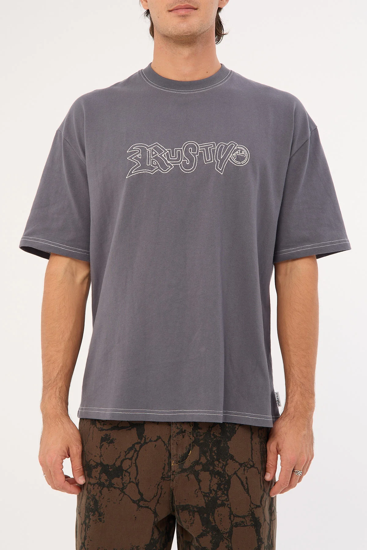 Rusty Ransom Script Short Sleeve Heavy Tee Steele - Image 7