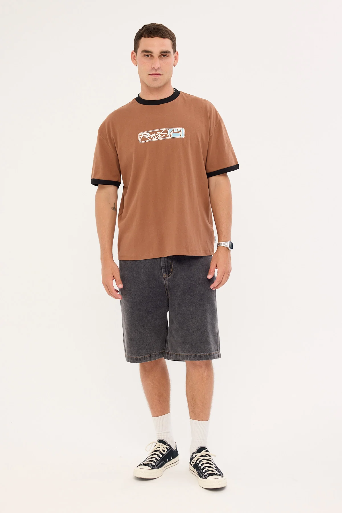 Rusty Riot Cropped Ringer Tee Pinecone - Image 2