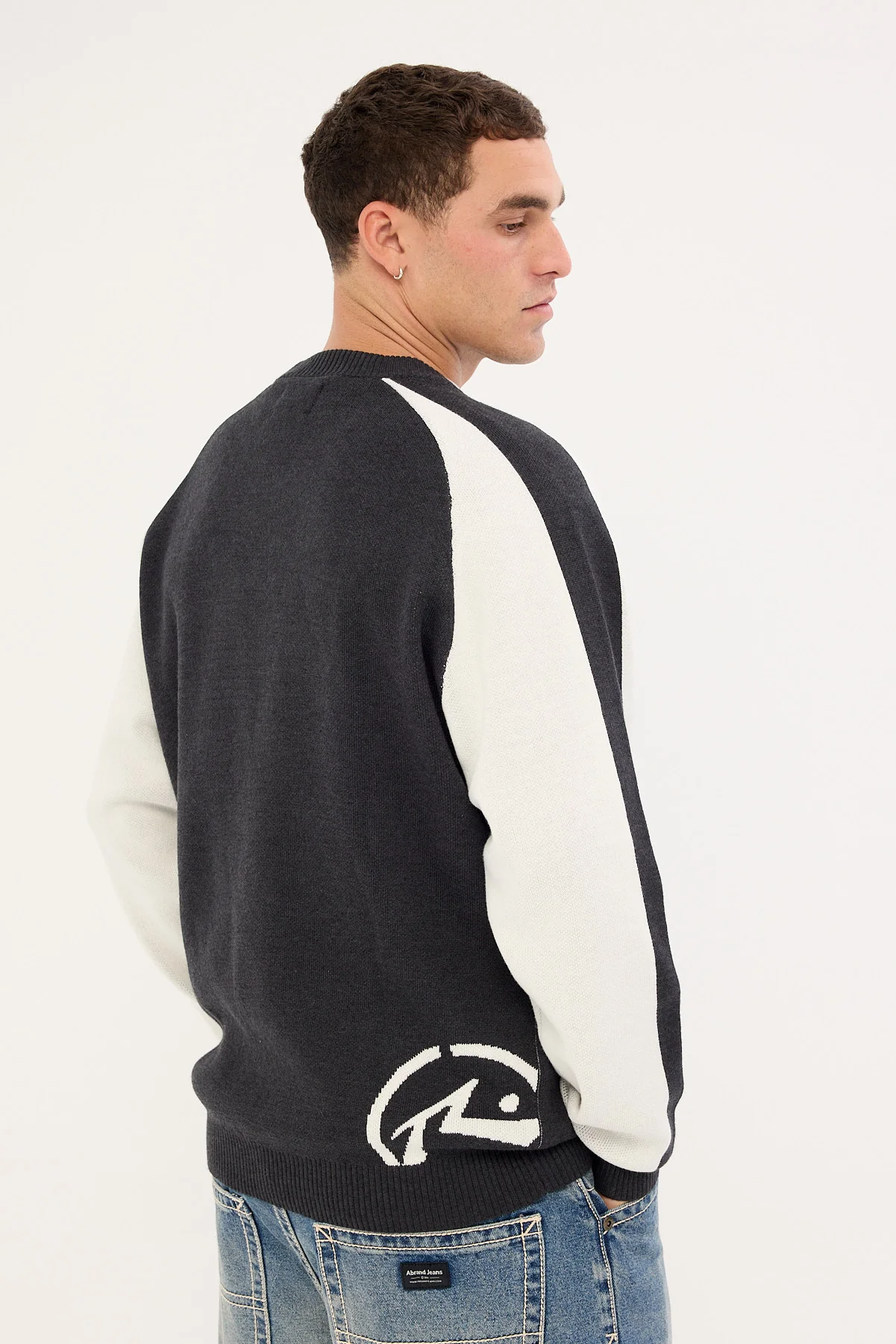 Rusty Roll Safe Boxy Knitted Crew Black Marle - Image 5