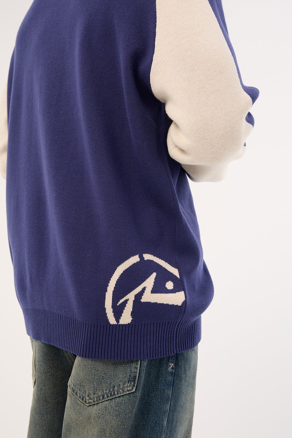 Rusty Roll Safe Boxy Knitted Crew Dark Blue - Image 7