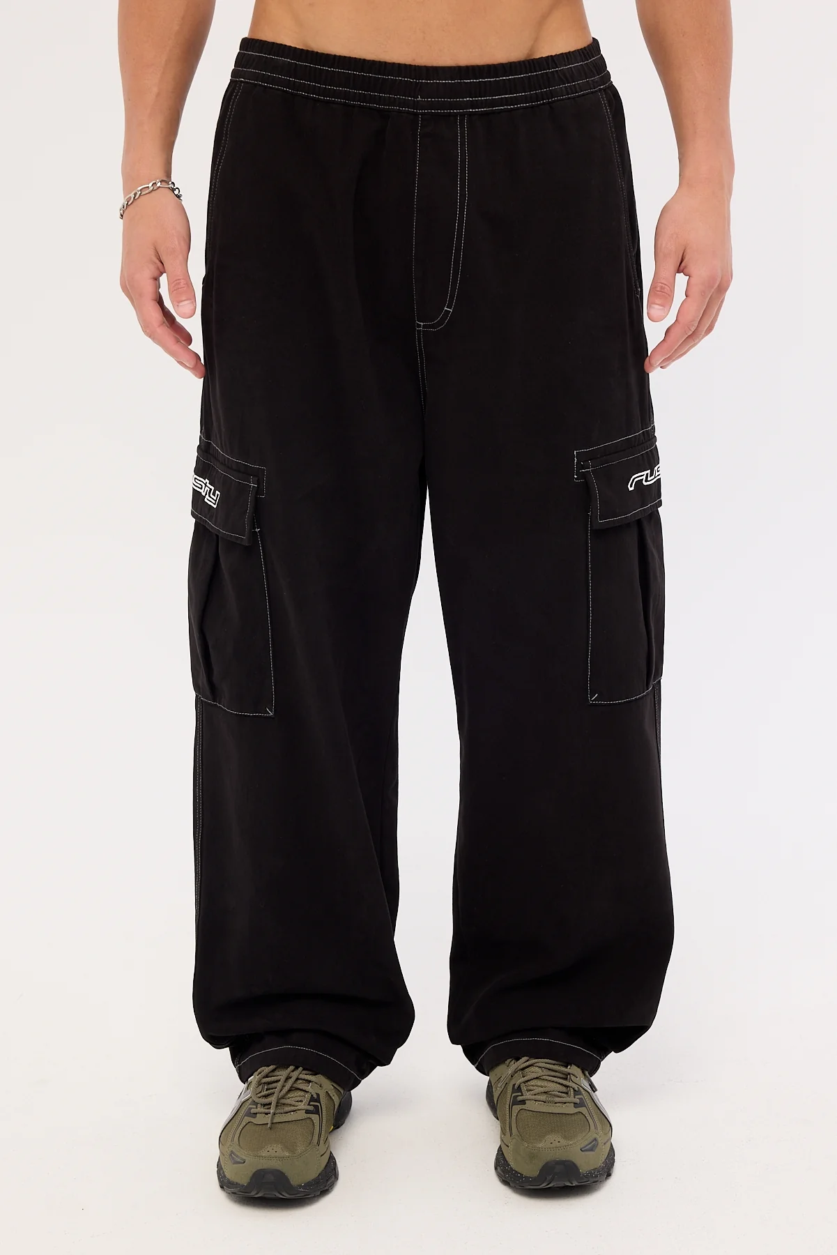 Rusty Side Quest Elastic Cargo Pant Black - Image 7