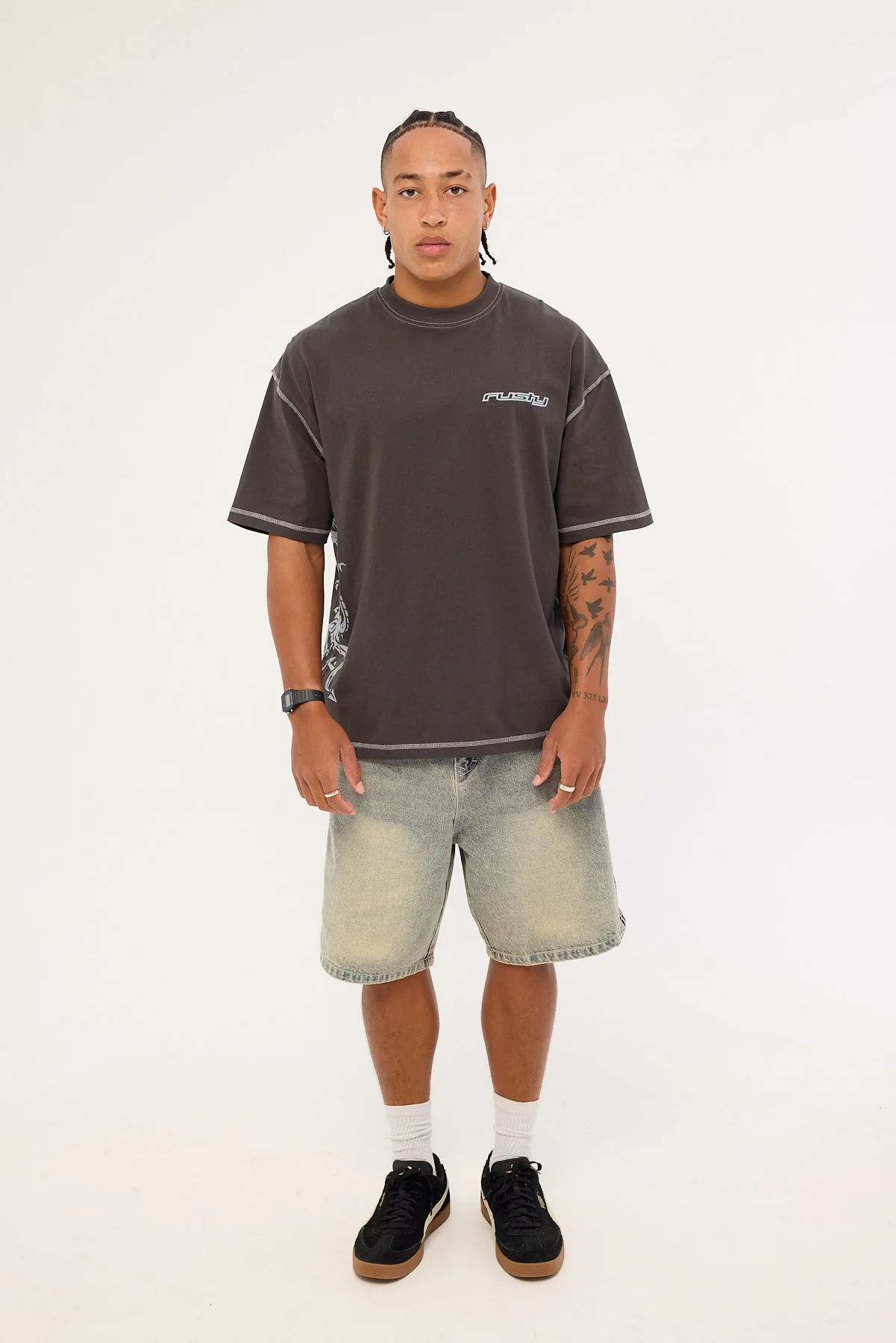 Rusty Spyro 2.0 Cropped Tee Charcoal - Image 2