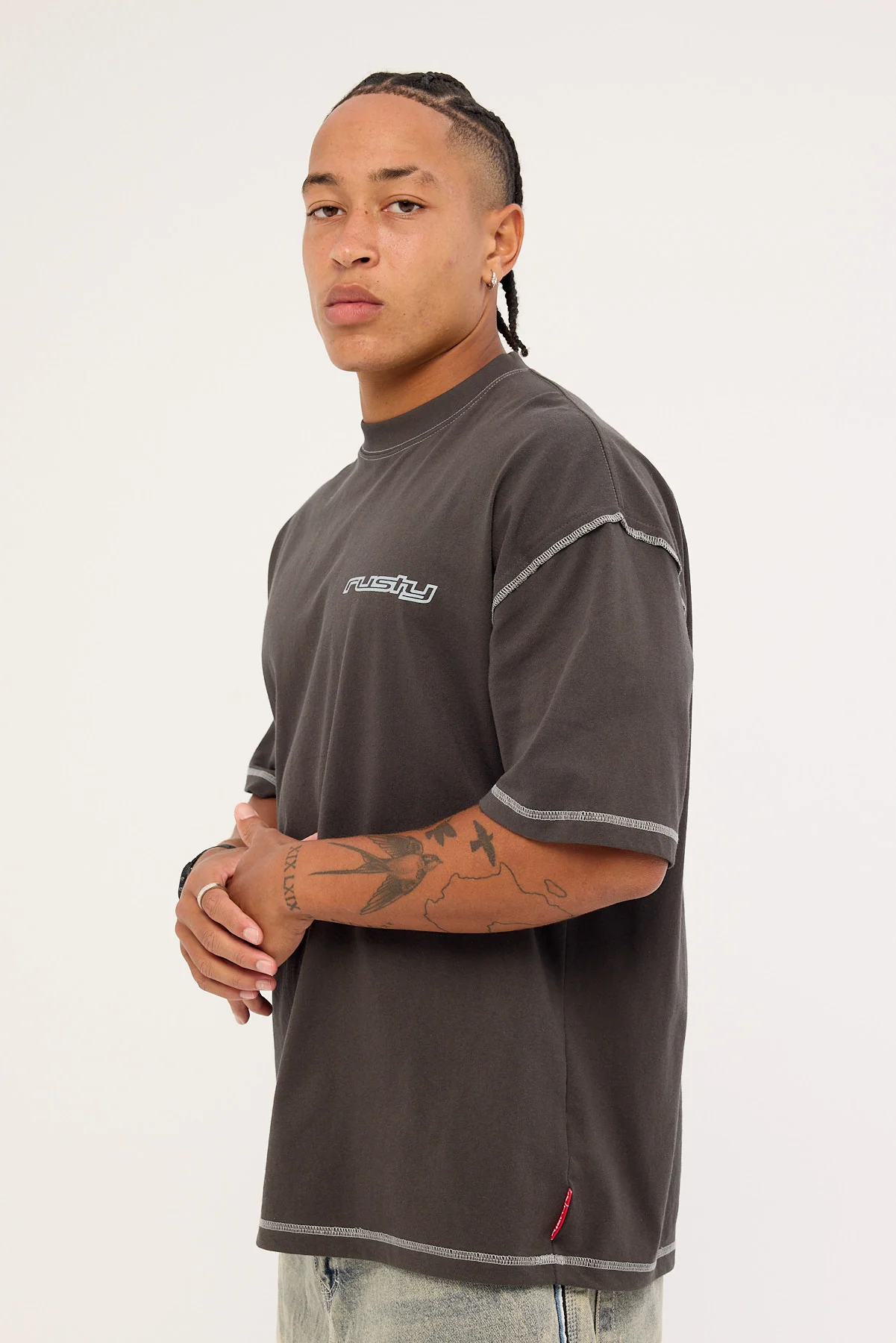 Rusty Spyro 2.0 Cropped Tee Charcoal - Image 3
