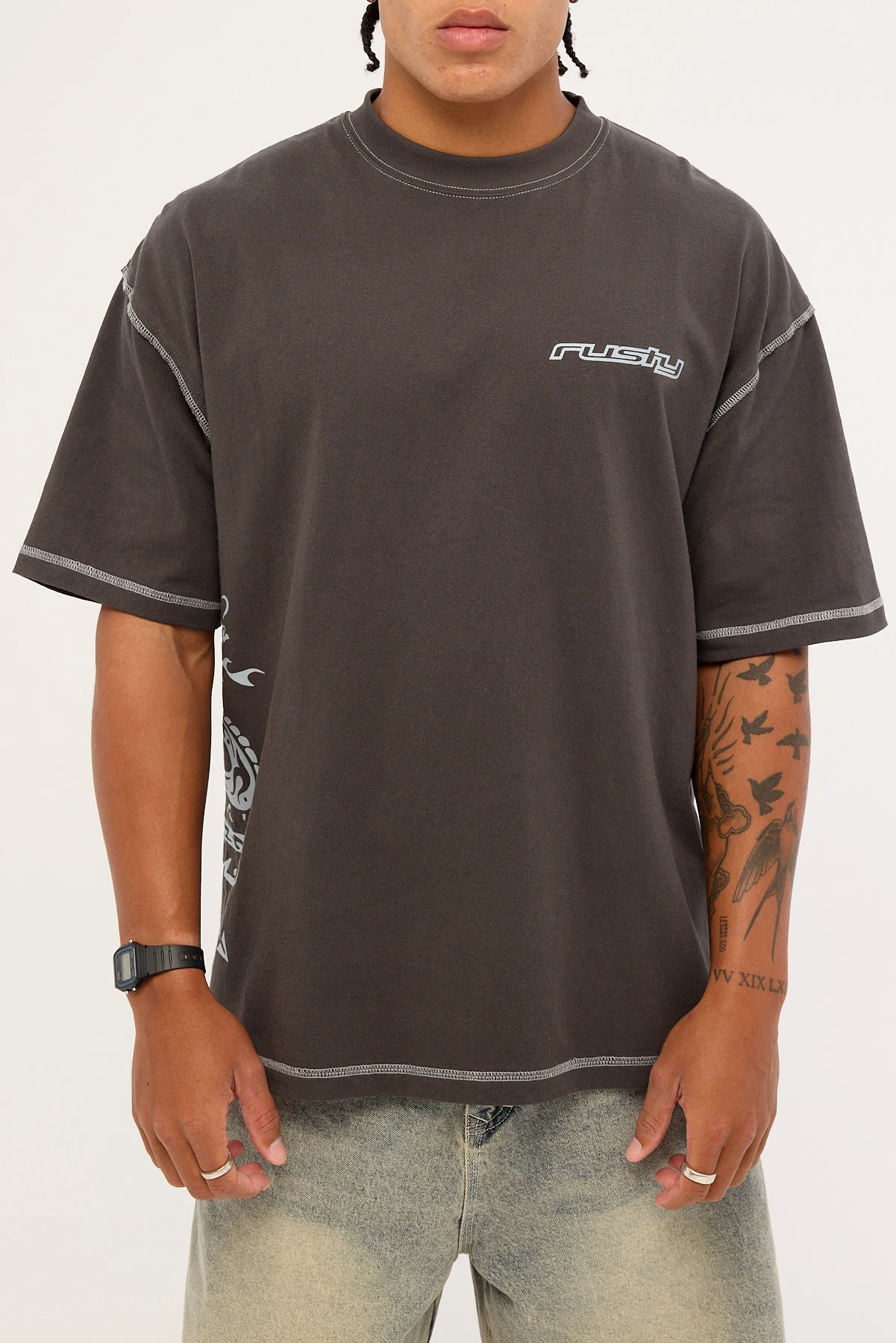 Rusty Spyro 2.0 Cropped Tee Charcoal - Image 6