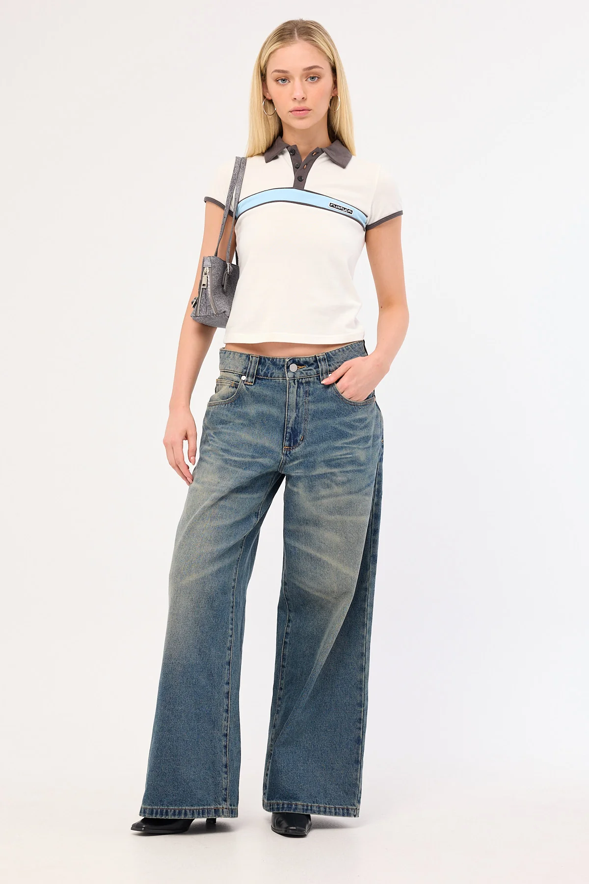 Rusty Step Closer Baby Polo Tee Off White/Carbon - Image 3