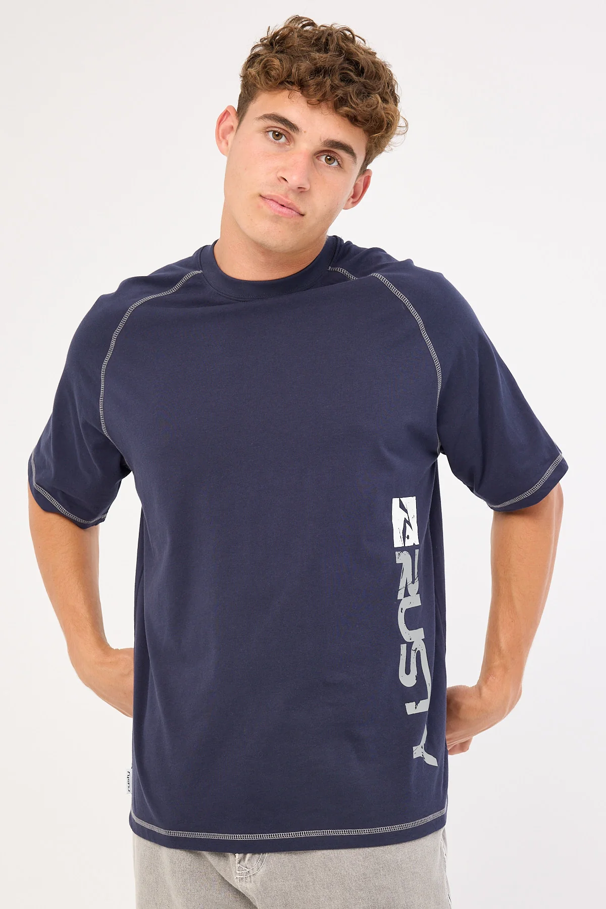 Rusty Stone Cold Tee Navy Blue