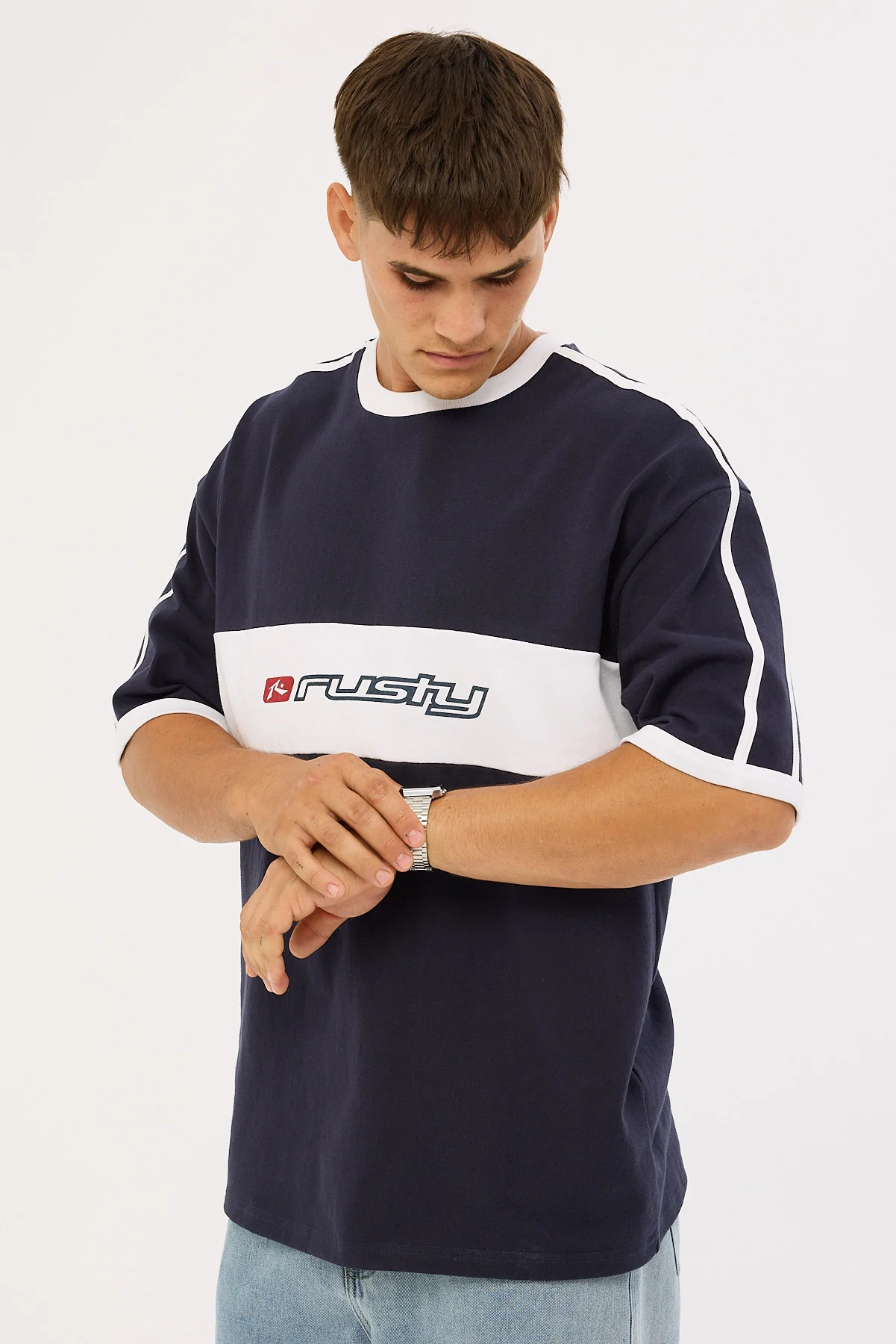Rusty Super Shaolin 2.0 Short Sleeve Heavy Tee Navy Blue - Image 3