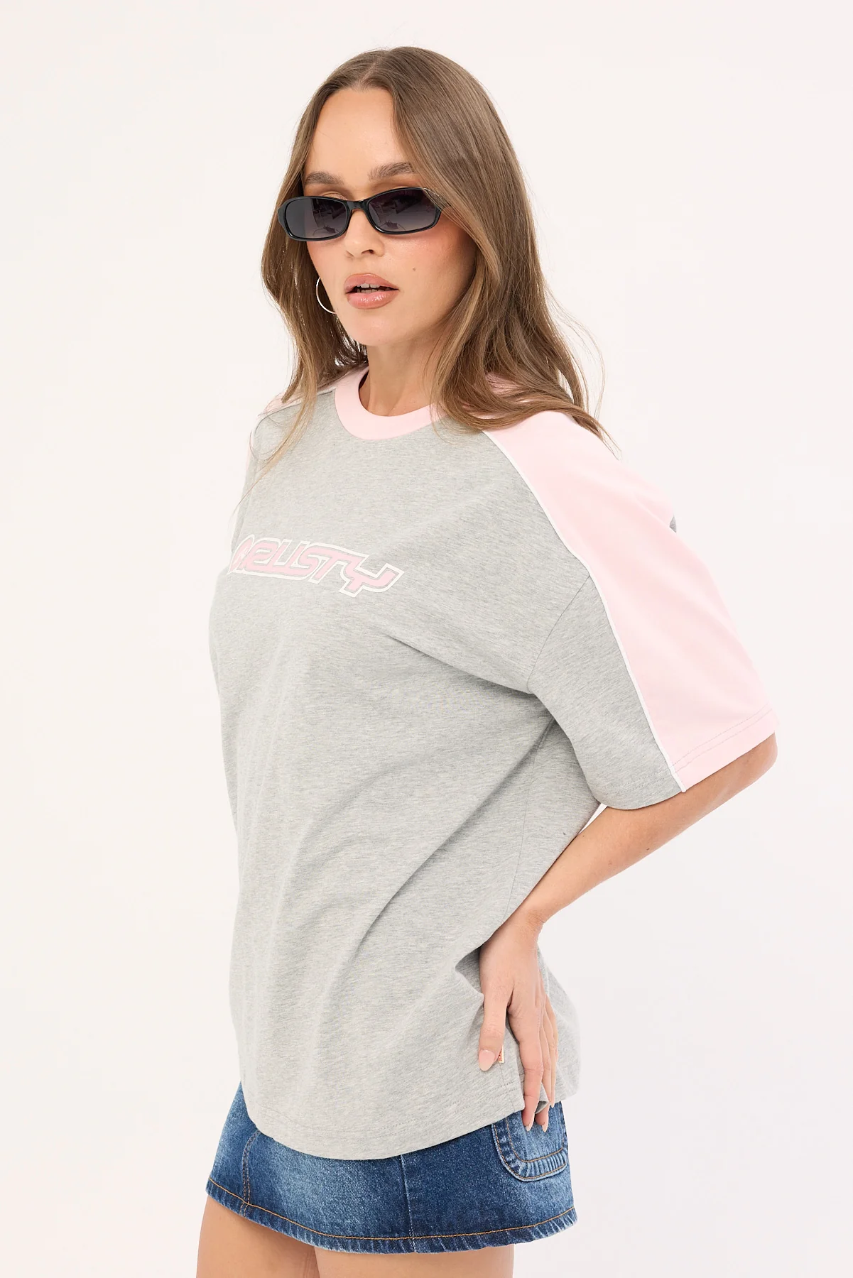 Rusty Timmy Target Oversize Tee Grey Marle - Image 4
