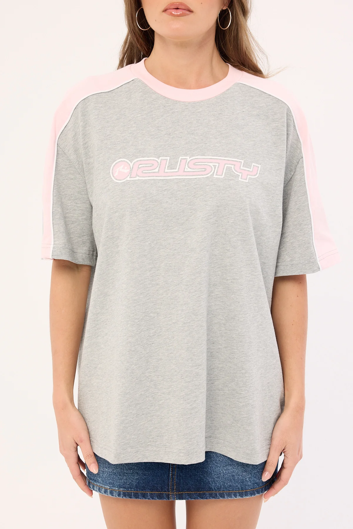 Rusty Timmy Target Oversize Tee Grey Marle - Image 7