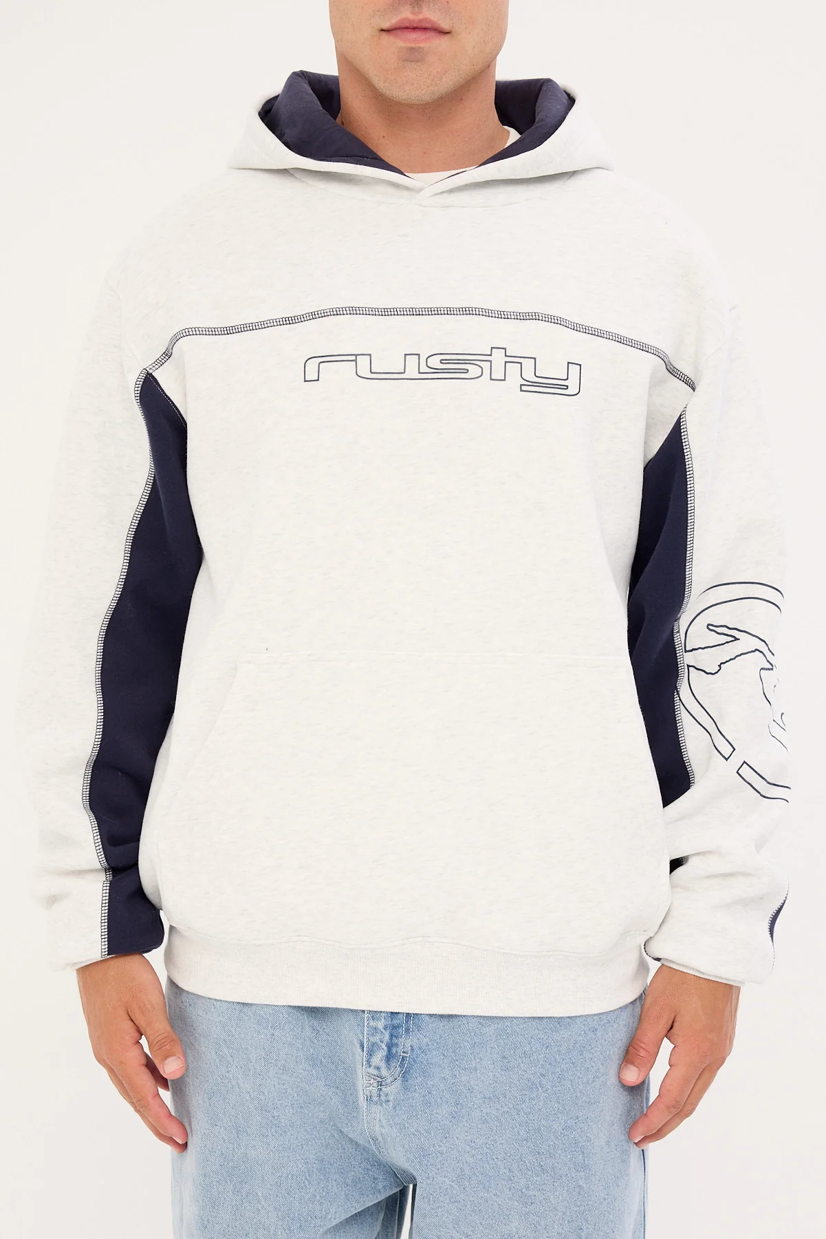 Rusty Titan Hooded Fleece Ecru Marle - Image 6