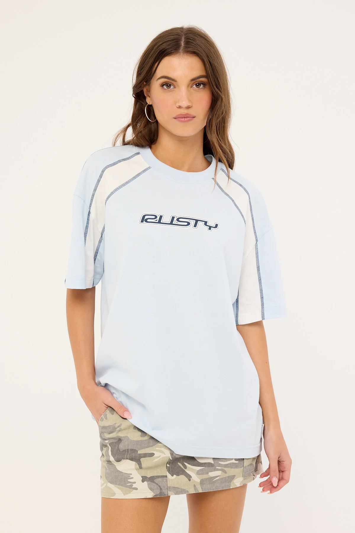 Rusty Wavers Tides Tee Retro Blue & White - Image 2