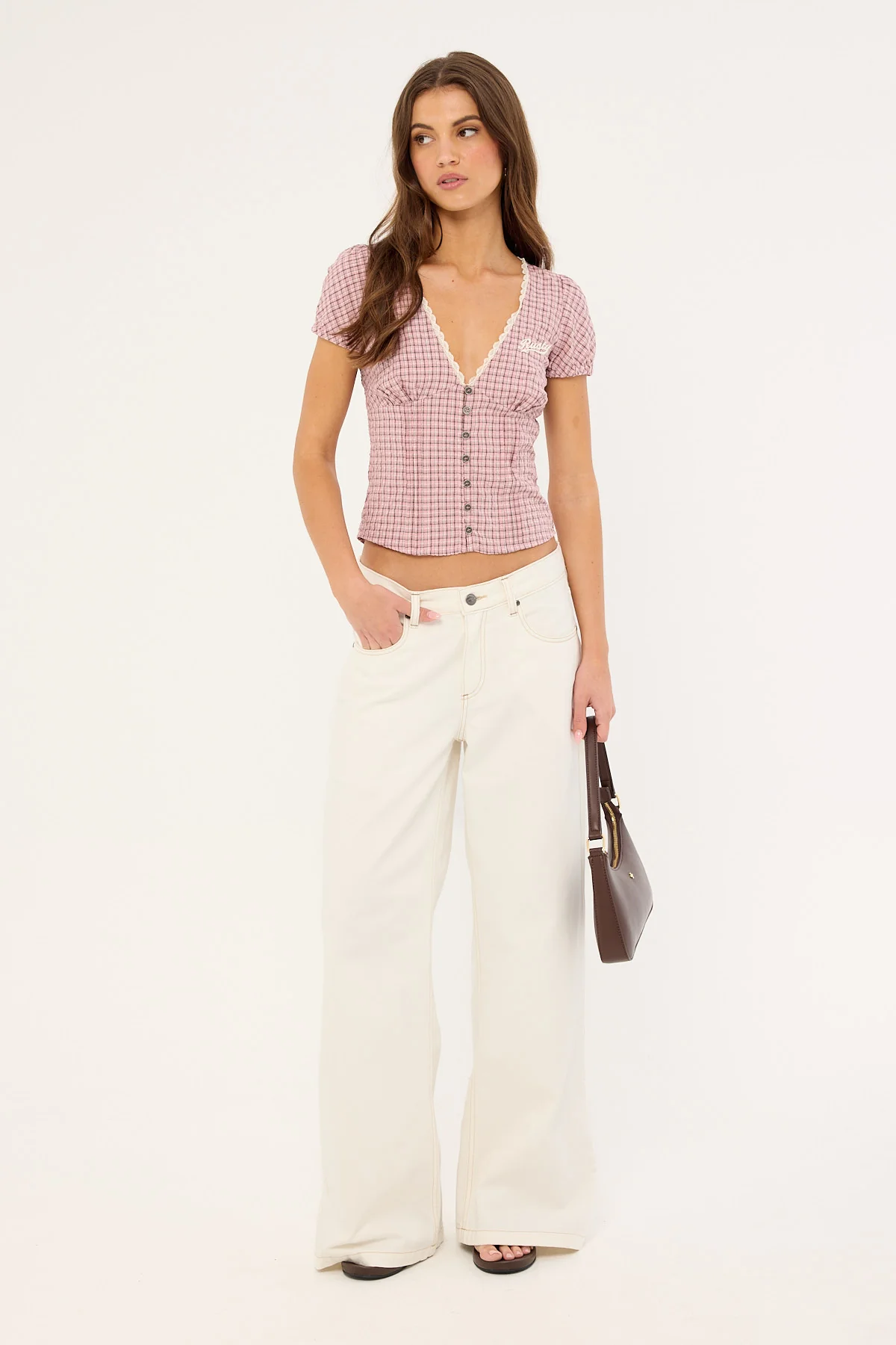 Rusty Athletica Wide Low Rise Jean White