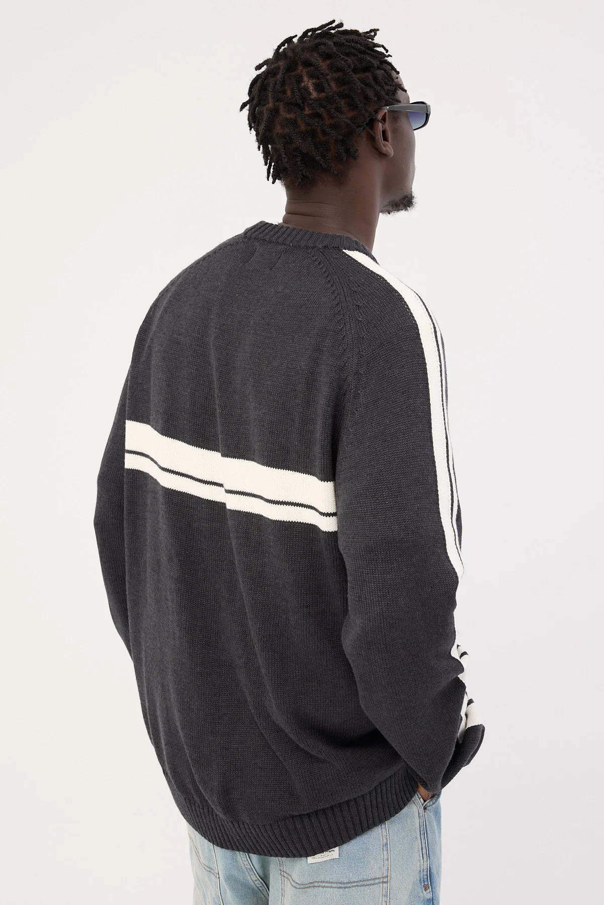 Rusty White Lines 2.0 Knitted Crew Black Marle - Image 7