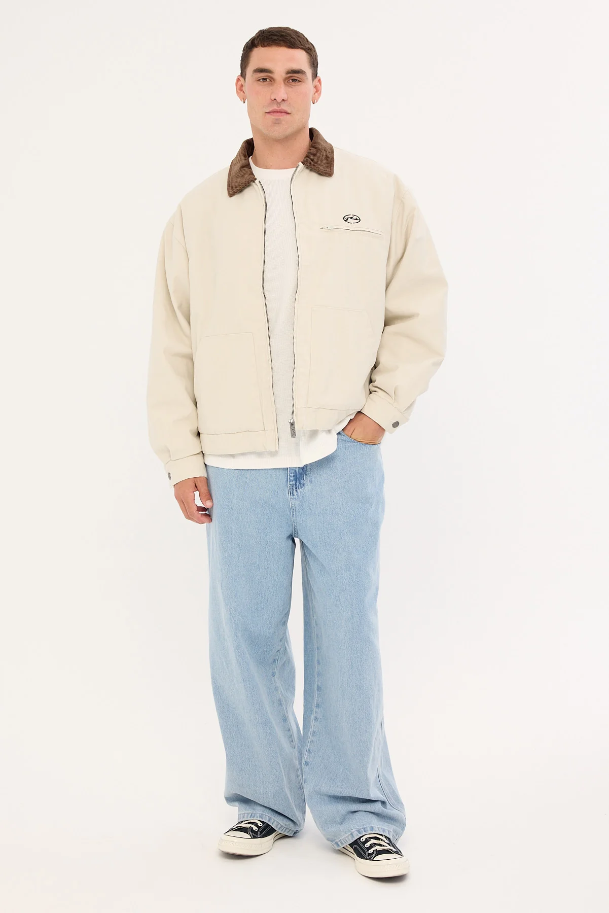 Rusty Wookie Workwear Canvas Jacket Stone - Image 2