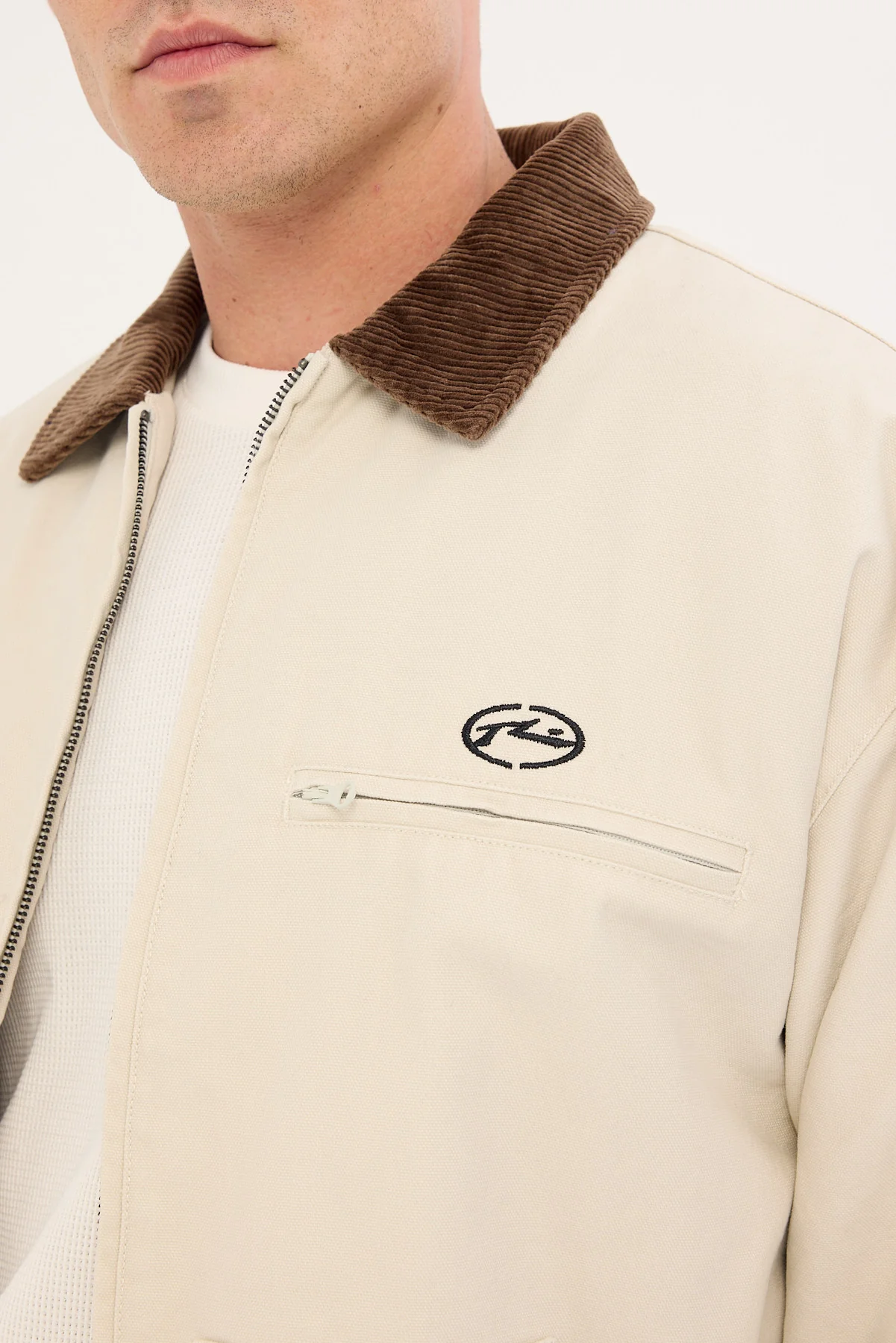 Rusty Wookie Workwear Canvas Jacket Stone - Image 3