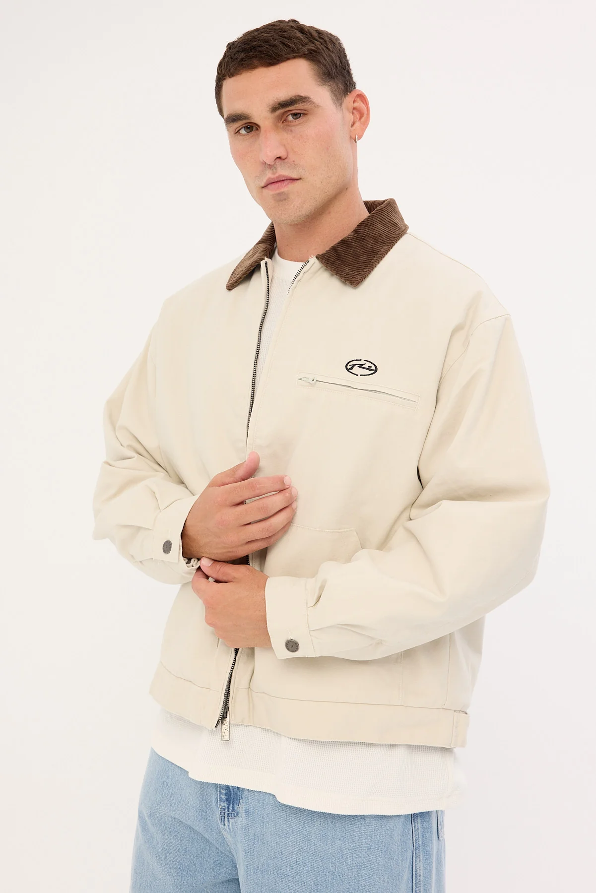 Rusty Wookie Workwear Canvas Jacket Stone - Image 4