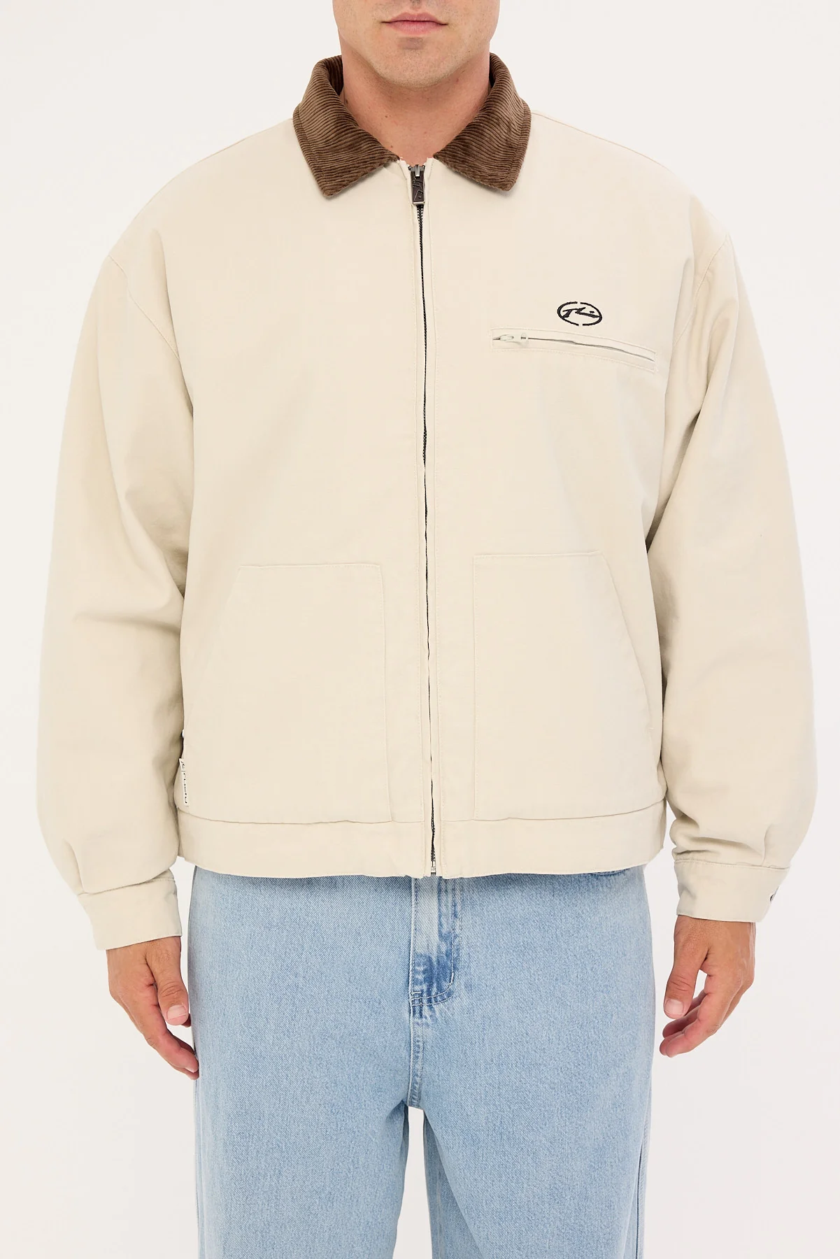 Rusty Wookie Workwear Canvas Jacket Stone - Image 6