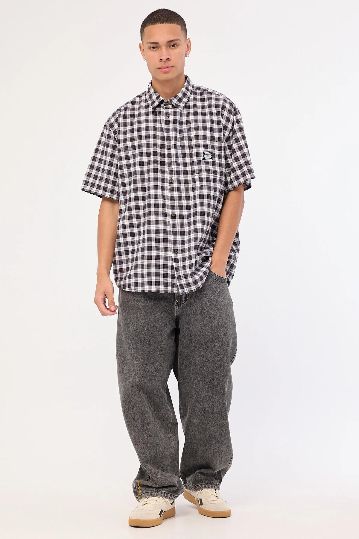 Rusty Worldwide Curved Hem Shirt Carbon - Image 2