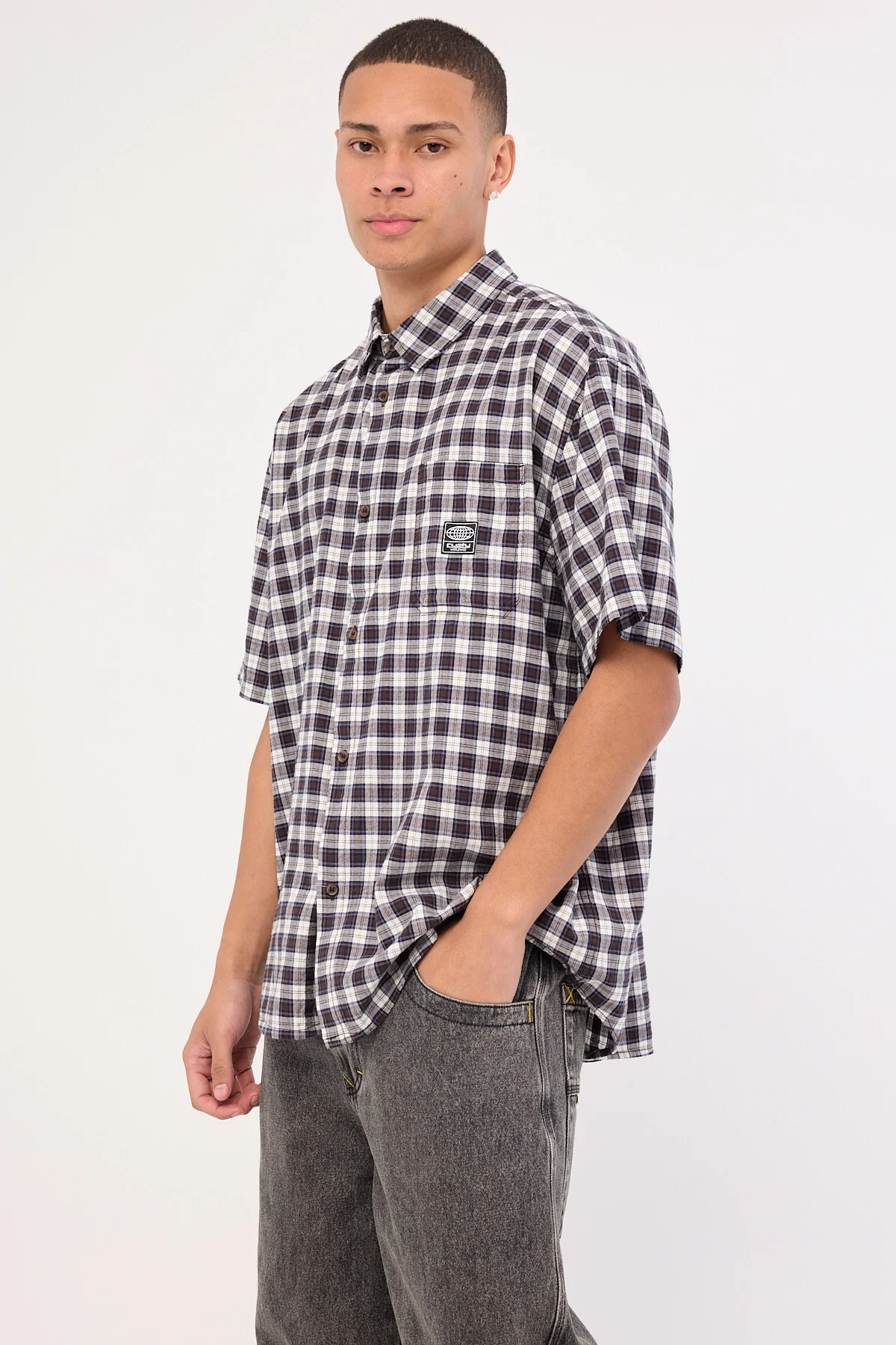 Rusty Worldwide Curved Hem Shirt Carbon - Image 3