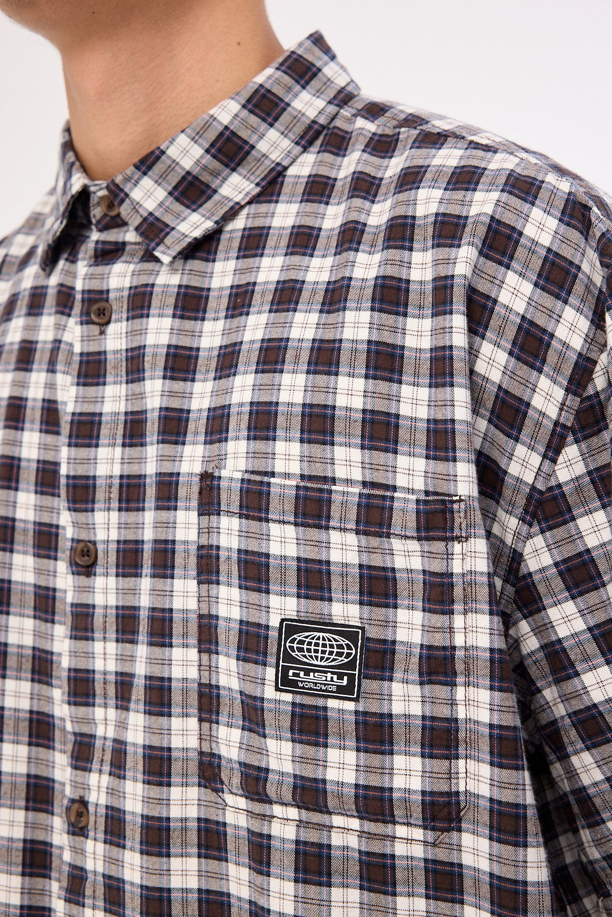 Rusty Worldwide Curved Hem Shirt Carbon - Image 6