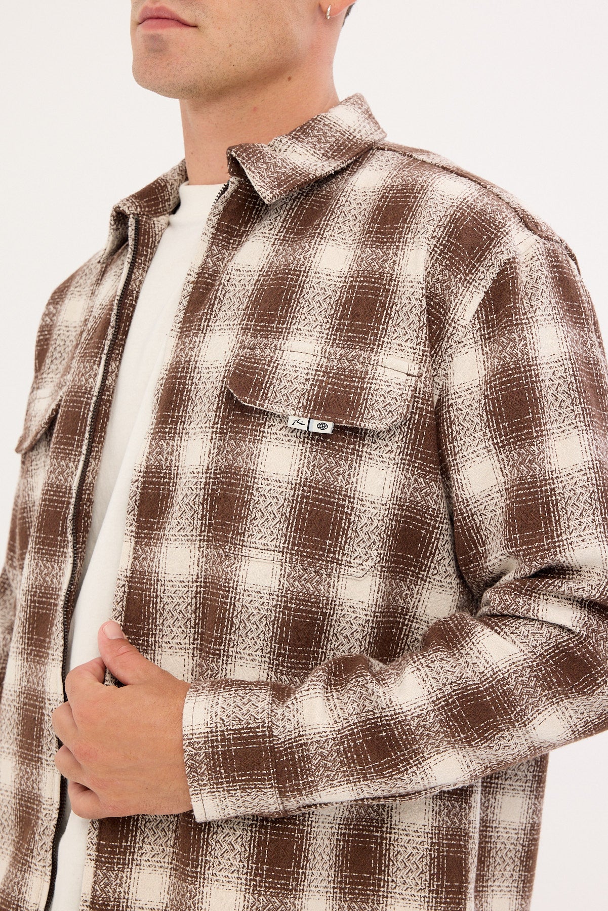 Rusty Zeal Zip Through Jacket Pine Cone Brown - Image 3