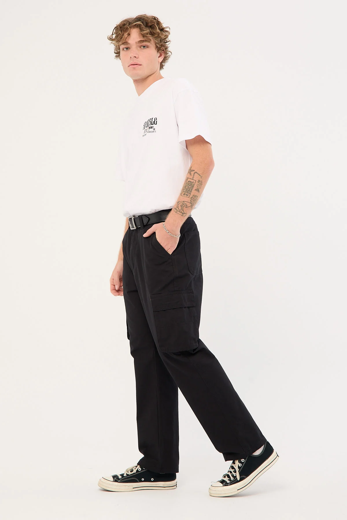 Sdouble Cargo Work Pant Black - Image 3