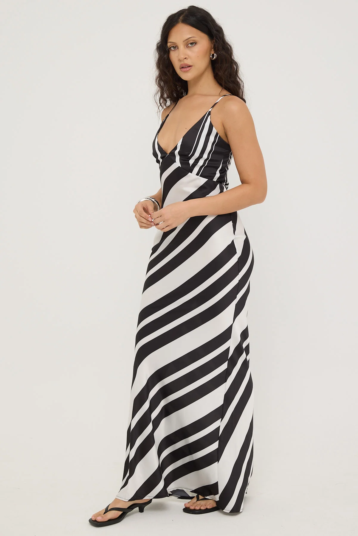 Sndys The Label Agnes Maxi Dress Black/White - Image 4