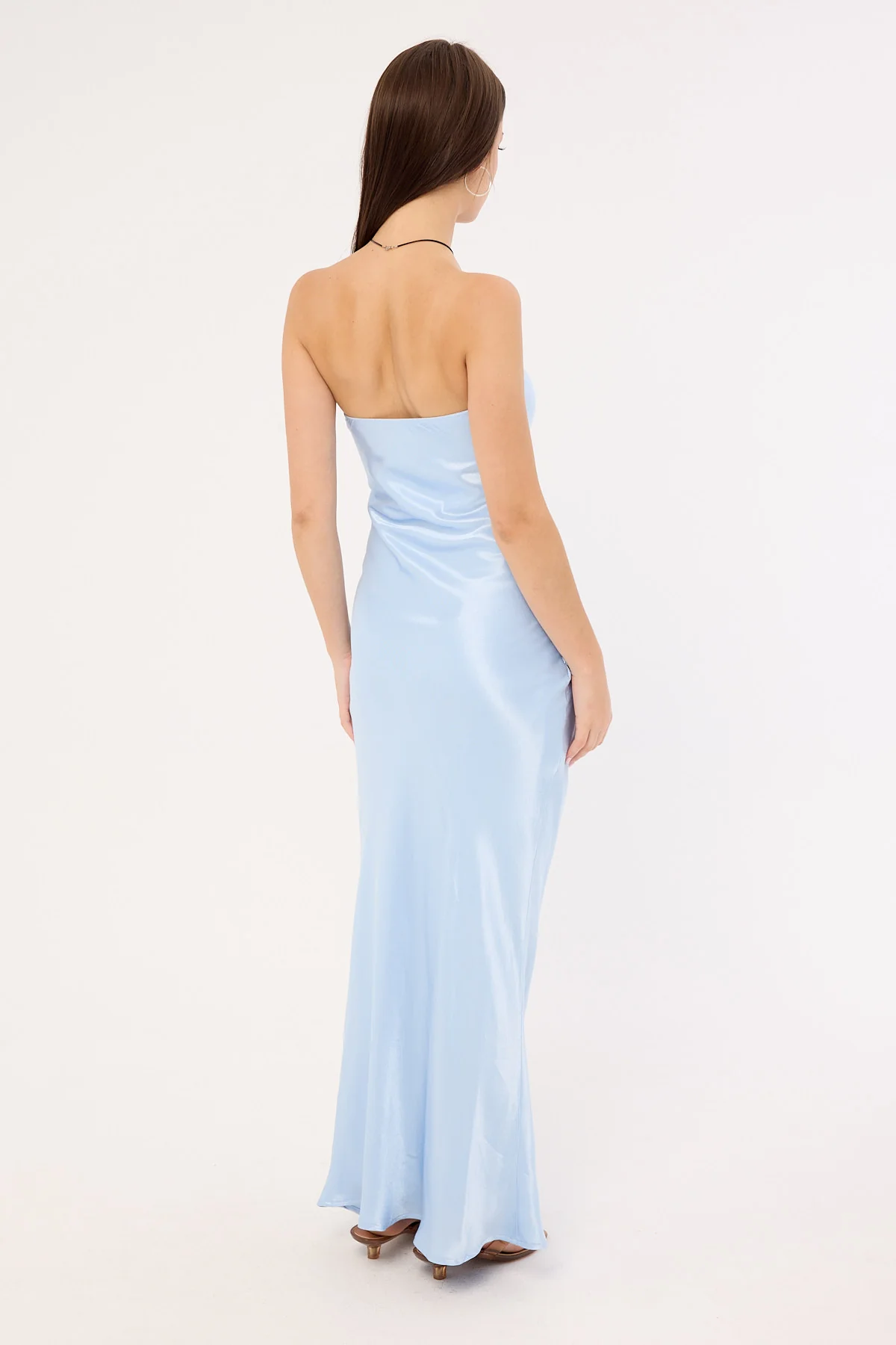 Sndys The Label Angie Tie Front Maxi Dress Baby Blue - Image 6