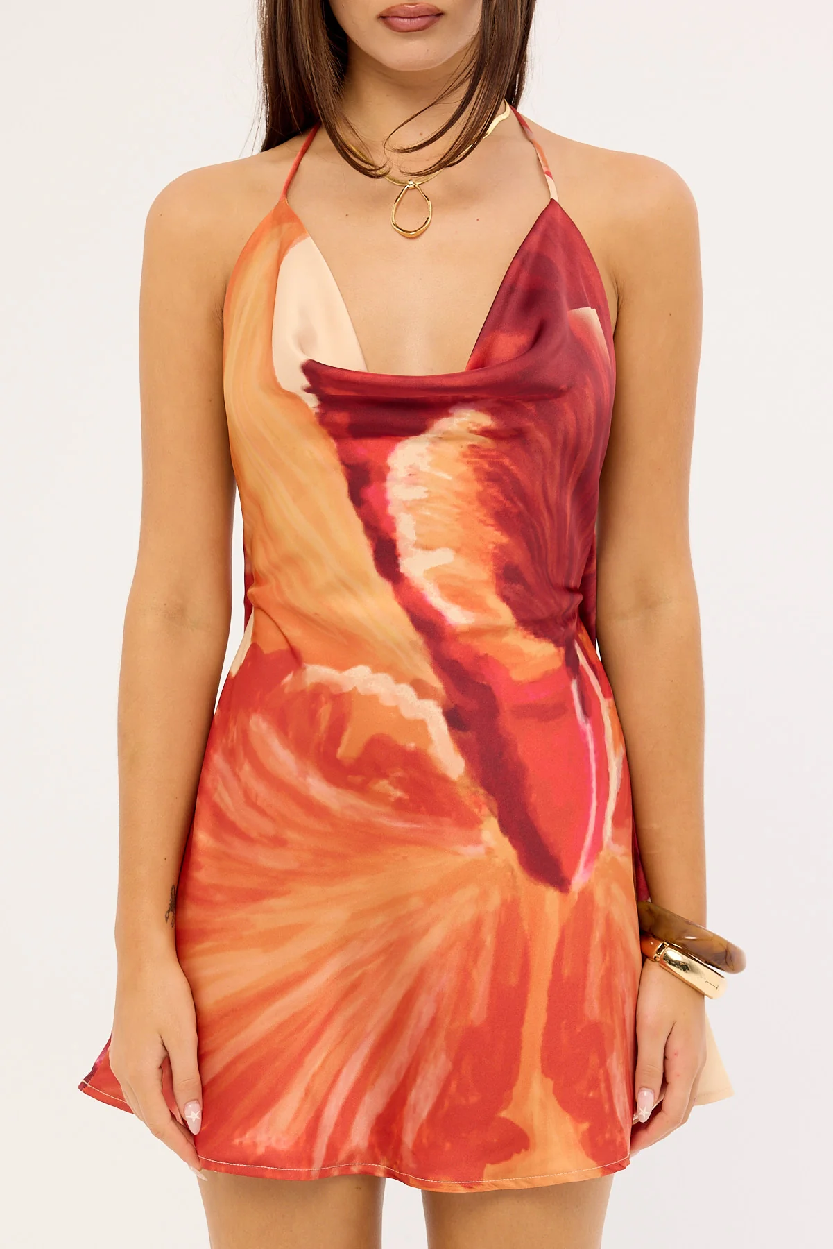Sndys The Label Cattleya Cowl Mini Dress Floral - Image 6