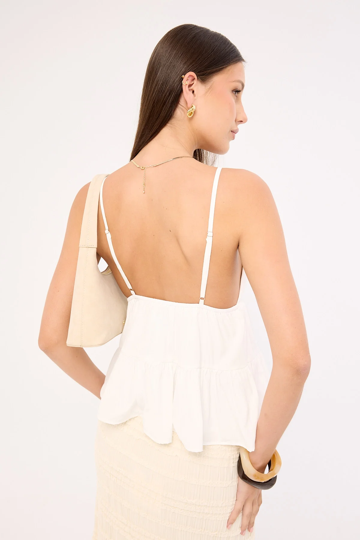 Sndys The Label Fallen Peplum Top White - Image 4