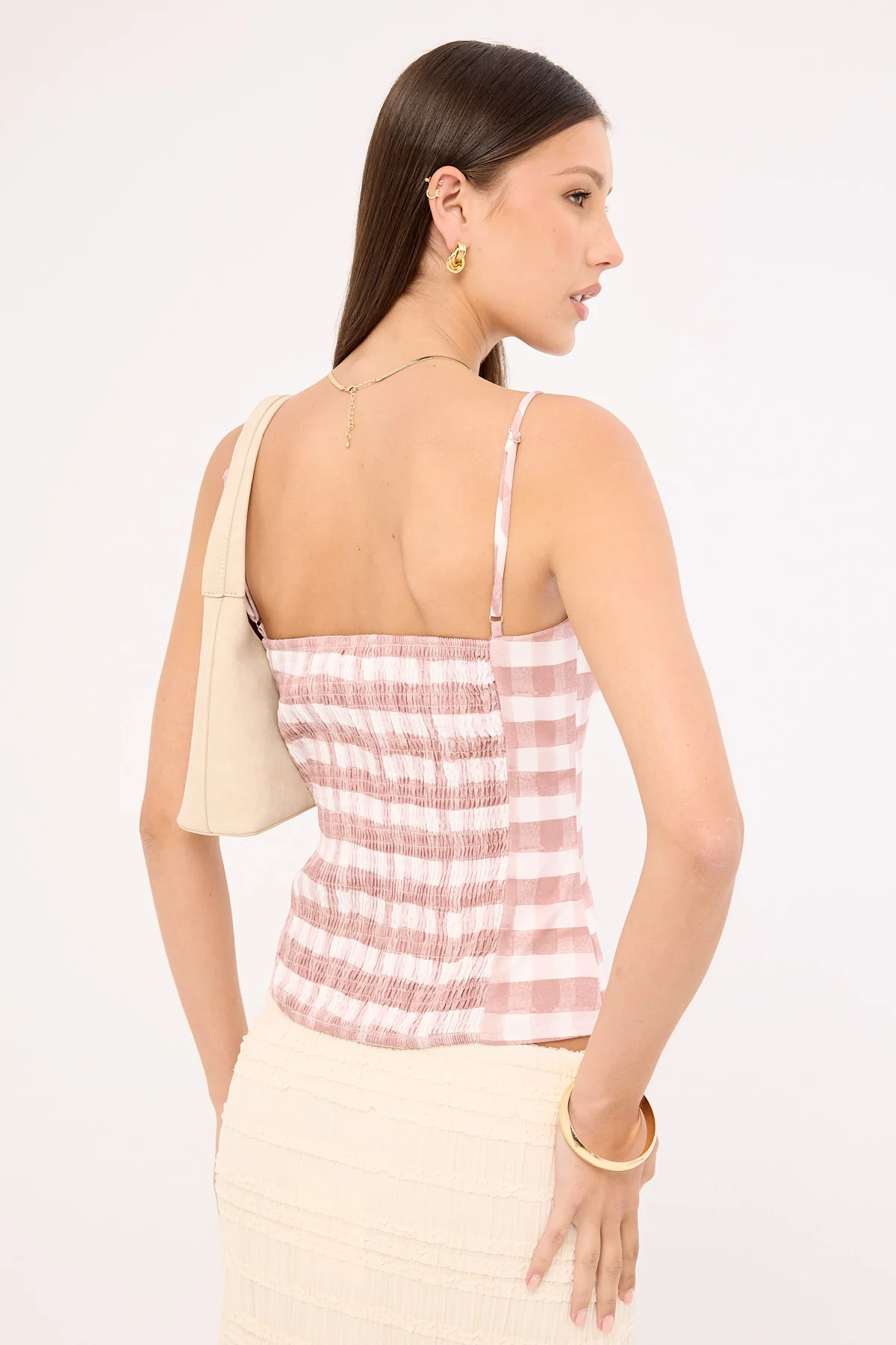 Sndys The Label Lelessa Corset Top Pink Gingham - Image 5