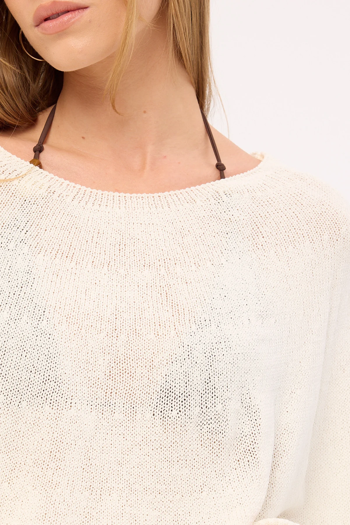 Sndys The Label Misty Knit Poncho Off White - Image 3