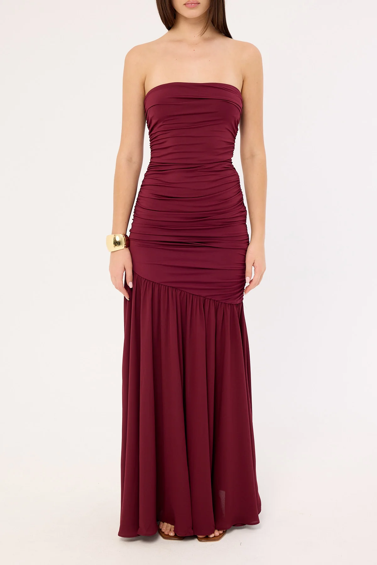 Sndys The Label Neve Strapless Maxi Dress Cranberry - Image 6