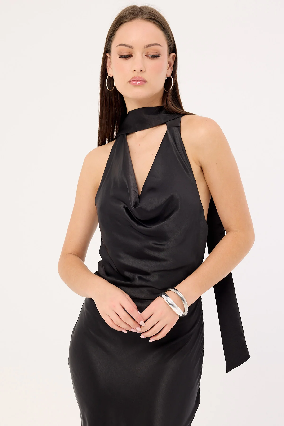 Sndys The Label Rosanna Maxi Tie Dress Black - Image 2