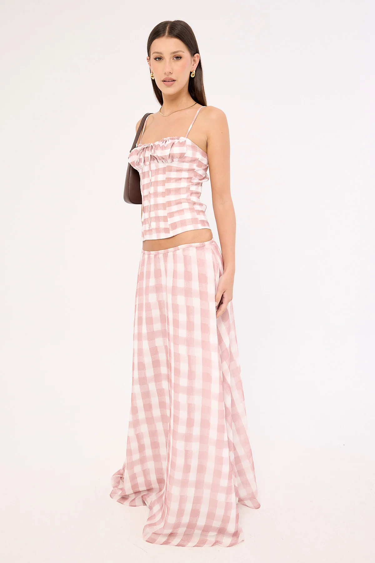 Sndys The Label Tallin Maxi Skirt Pink Gingham - Image 4