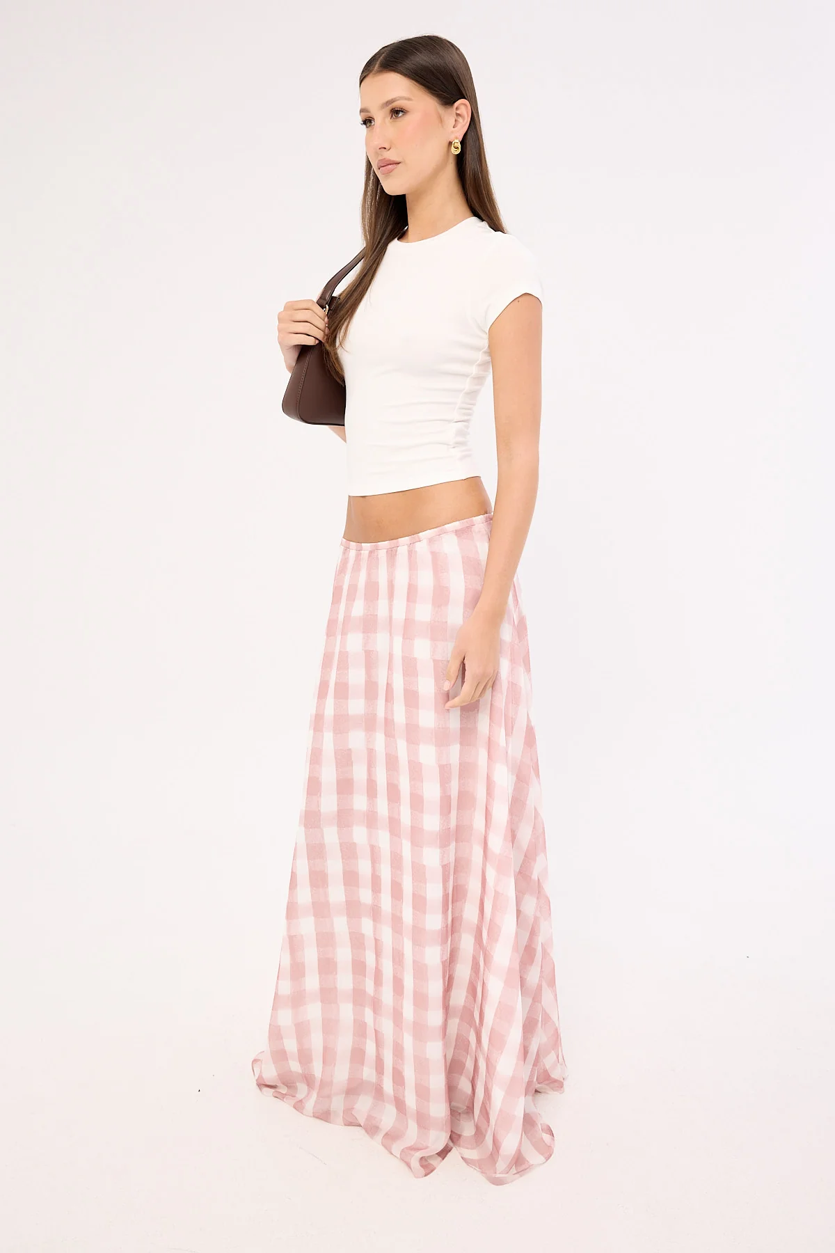 Sndys The Label Tallin Maxi Skirt Pink Gingham - Image 6
