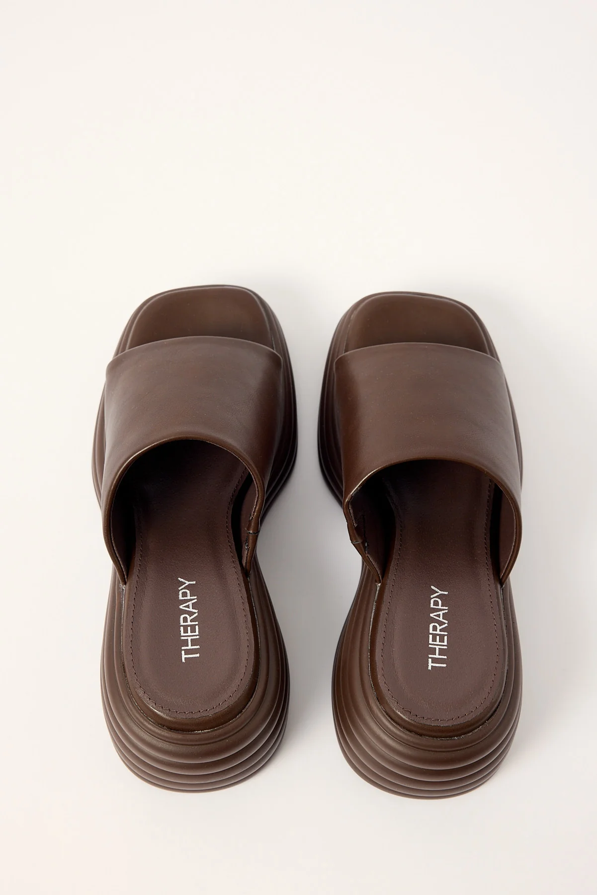 Therapy Flaunt Wedge Slide Chocolate Smooth PU - Image 2