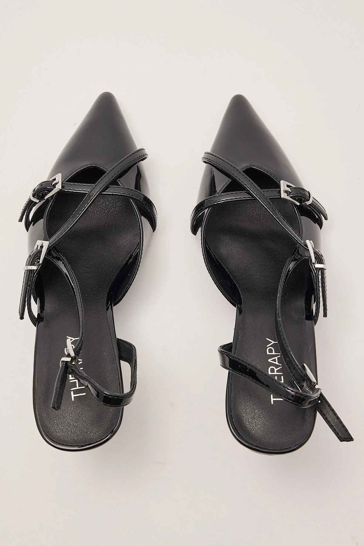 Therapy Juicy Patent Kitten Heel Matte Black - Image 3