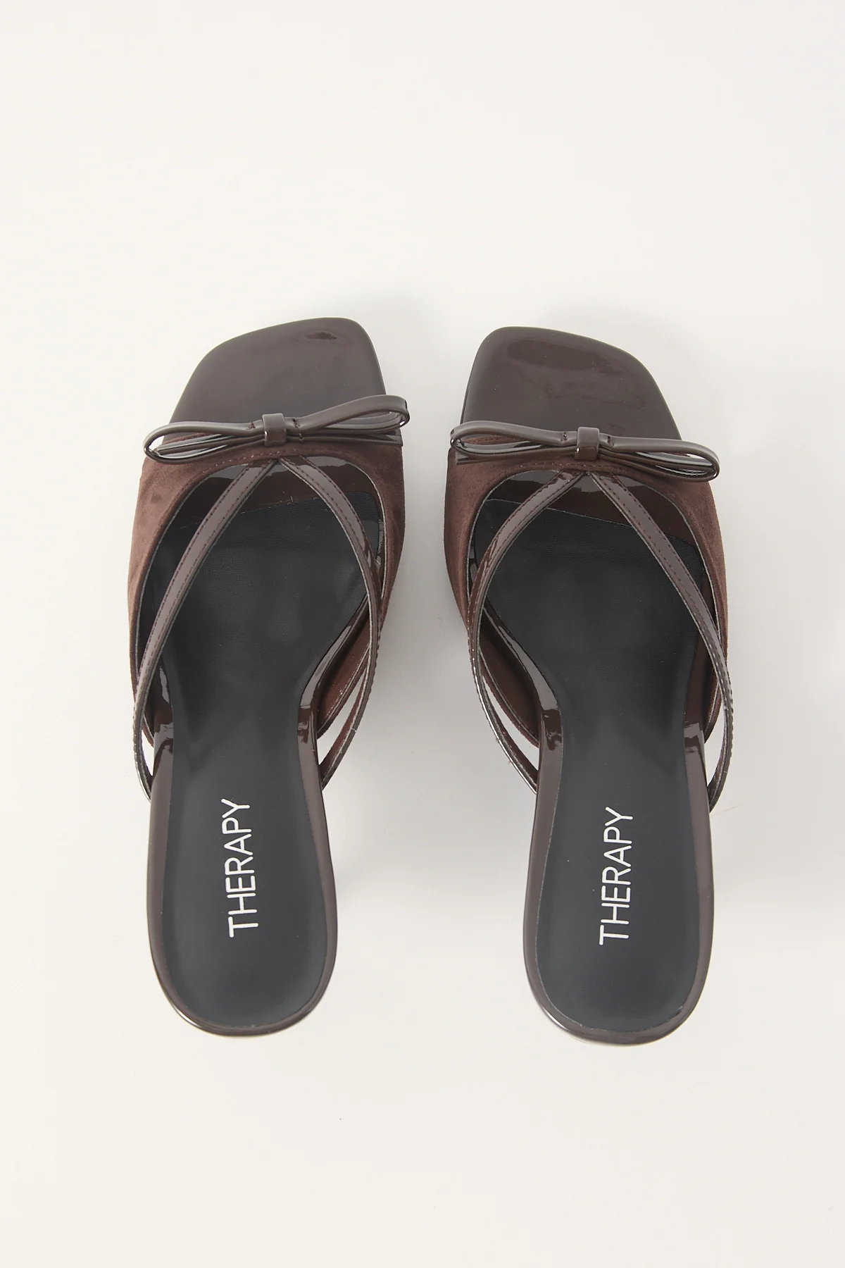 Therapy Lulu Microsuede Heels Chocolate - Image 2