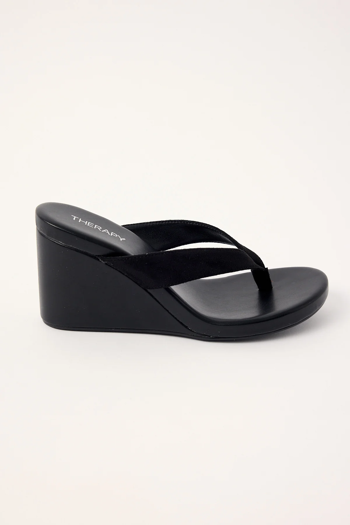 Therapy Ren Wedge Heel Black Microsuede